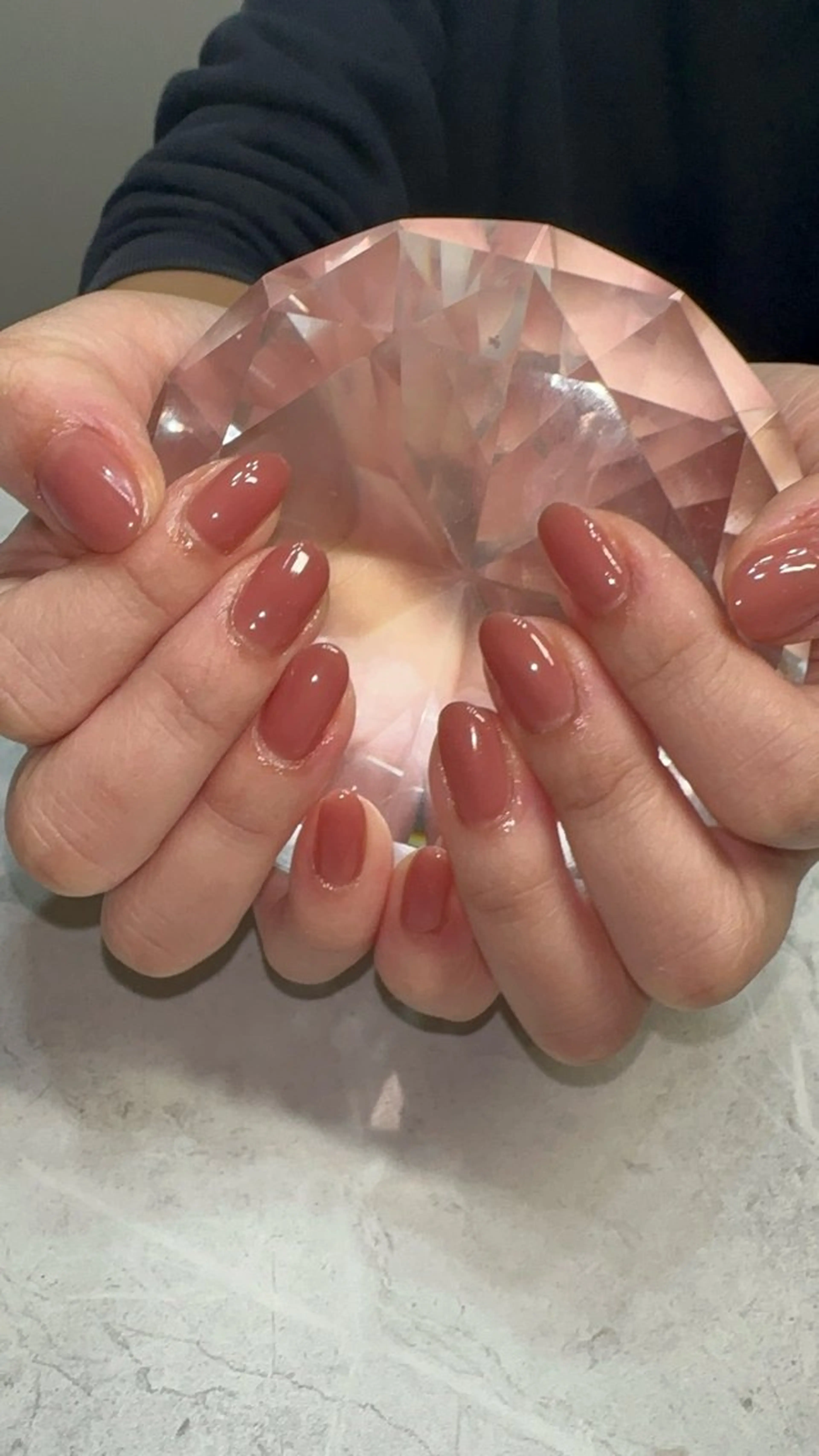 ネイル ワンカラーネイル オレンジ ピンク ハンドネイル Nailsalon Clairのネイルデザイン