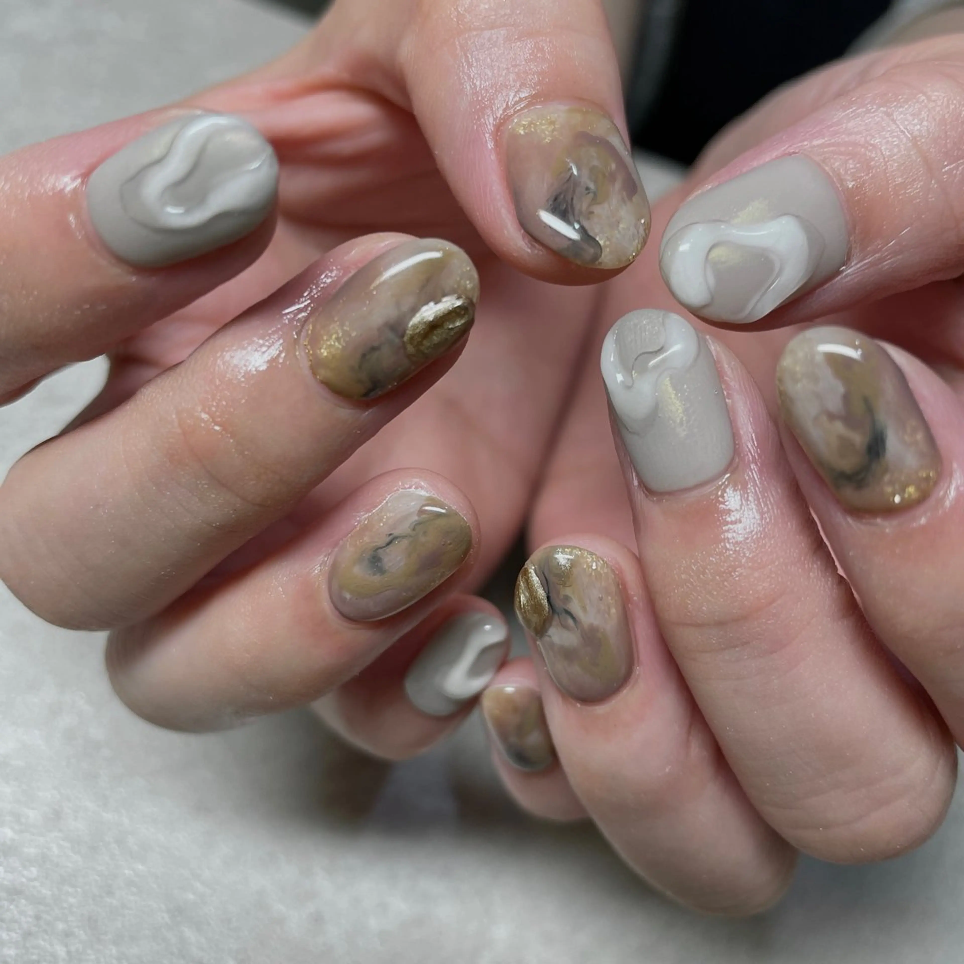 ネイル 大理石ネイル(マーブル) ニュアンスネイル 冬ネイル ハンドネイル acs.n所属・ネイル,耳つぼ 風間すみれのその他イメージ