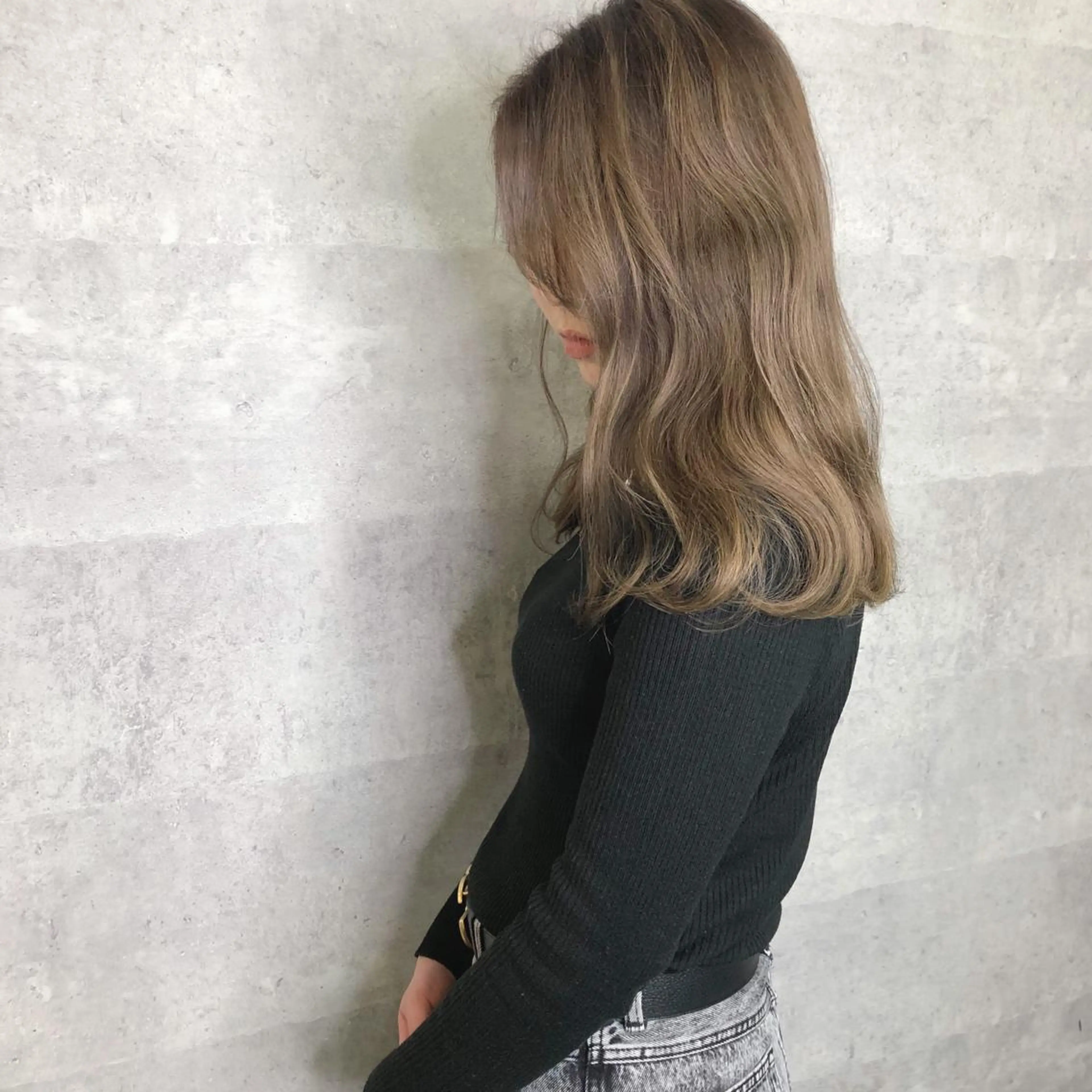 ミディアム カラー 髪質改善 中川　翔のヘアスタイル