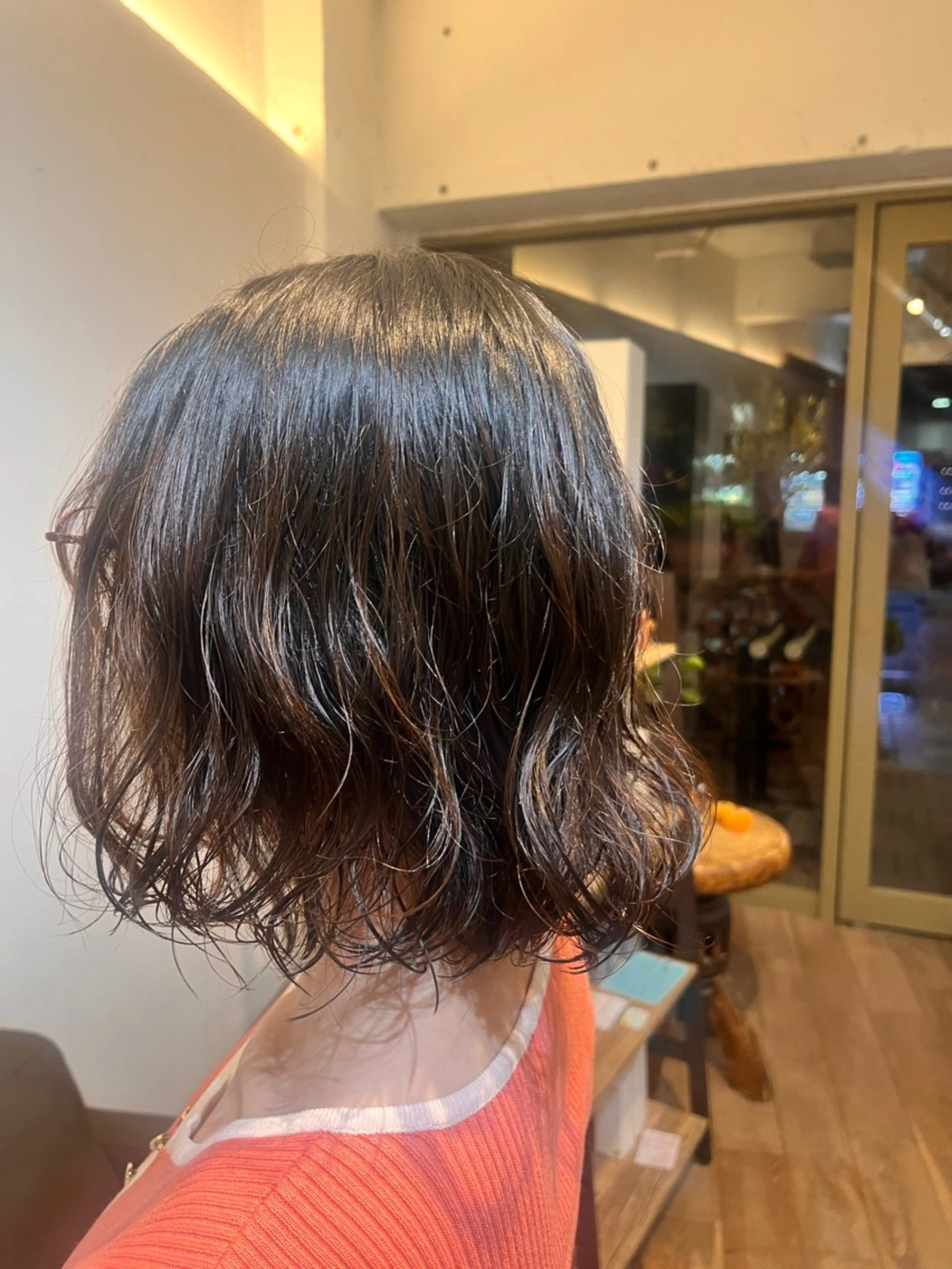 ミディアム ミディアムパーマ ボブ パーマ 臺 佳連のヘアスタイル