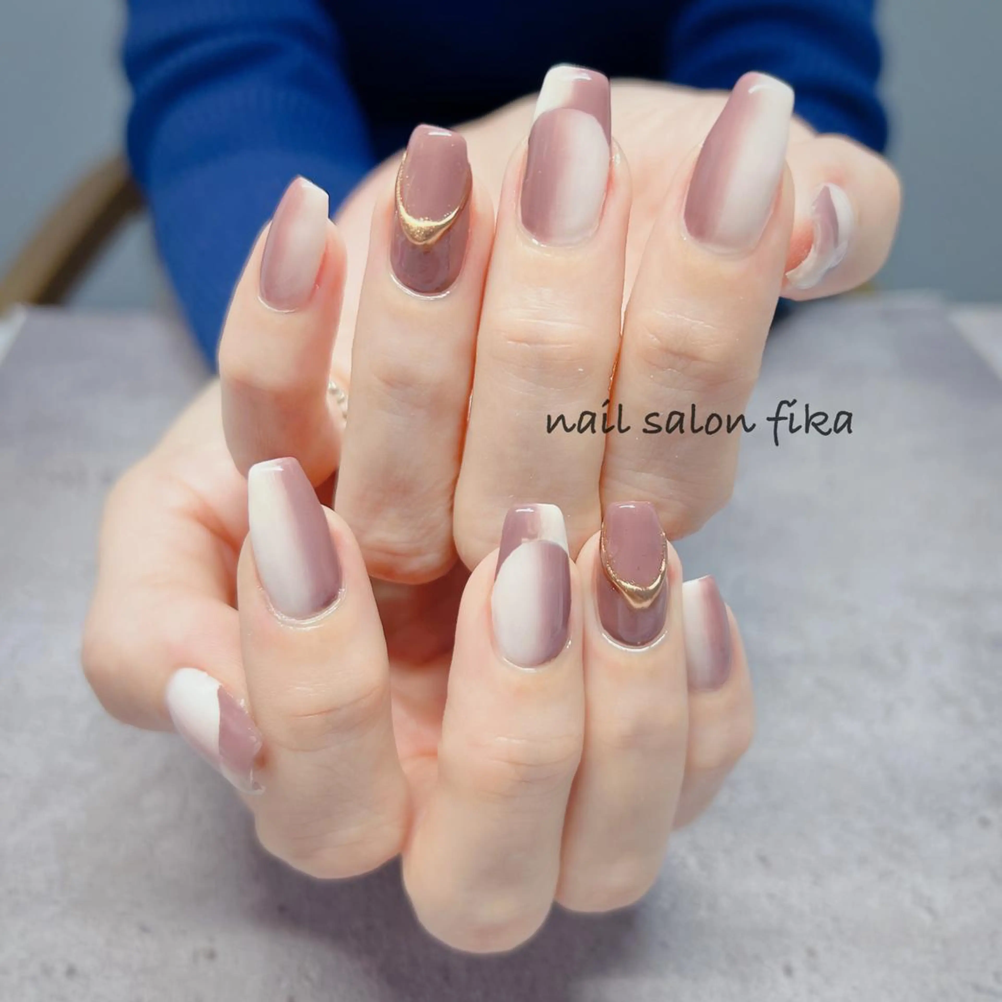 ネイル フレンチネイル オンブレフレンチ nail salon fikaのネイルデザイン