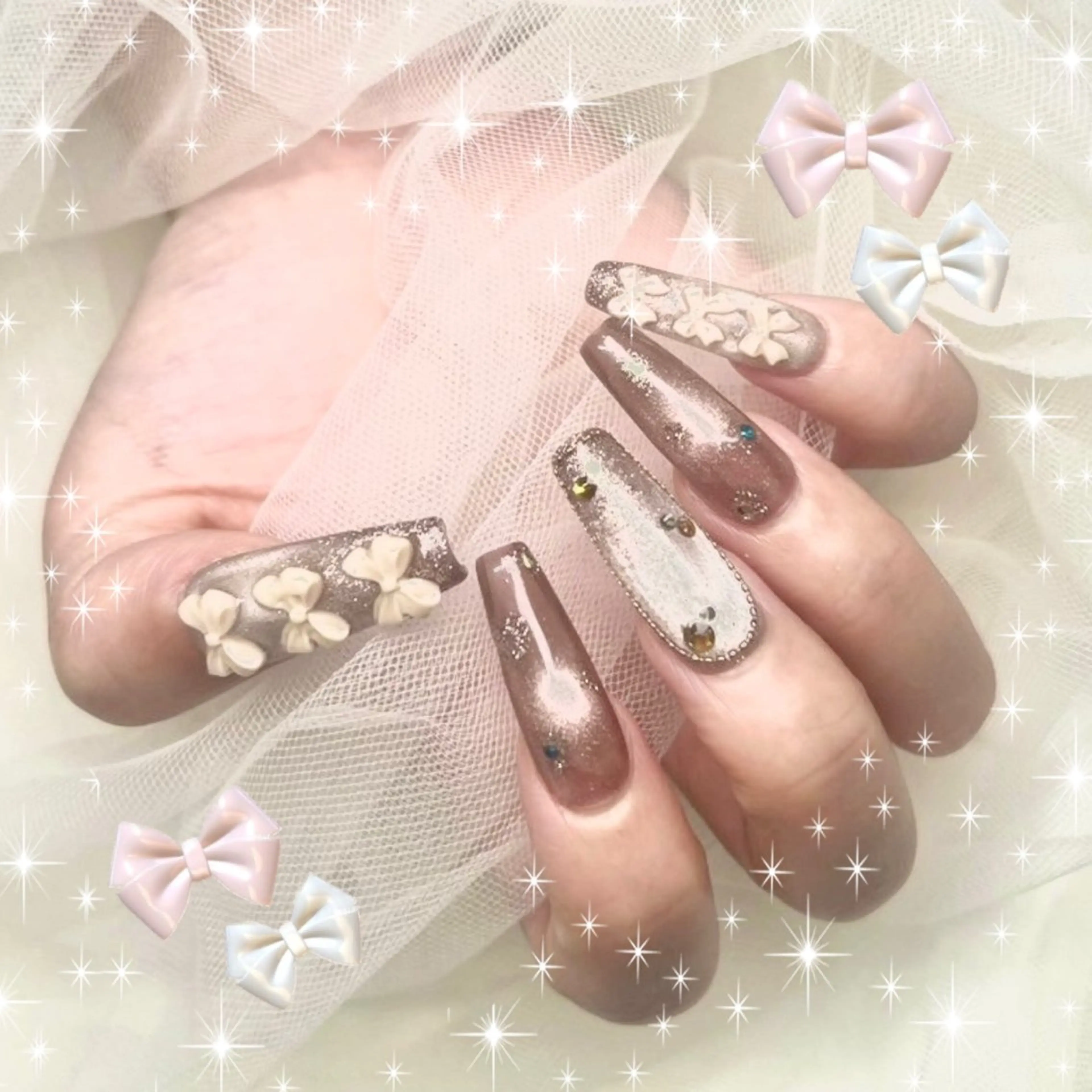 ネイル ロングネイル ハンドネイル joieang京橋店 SHURIのネイルデザイン