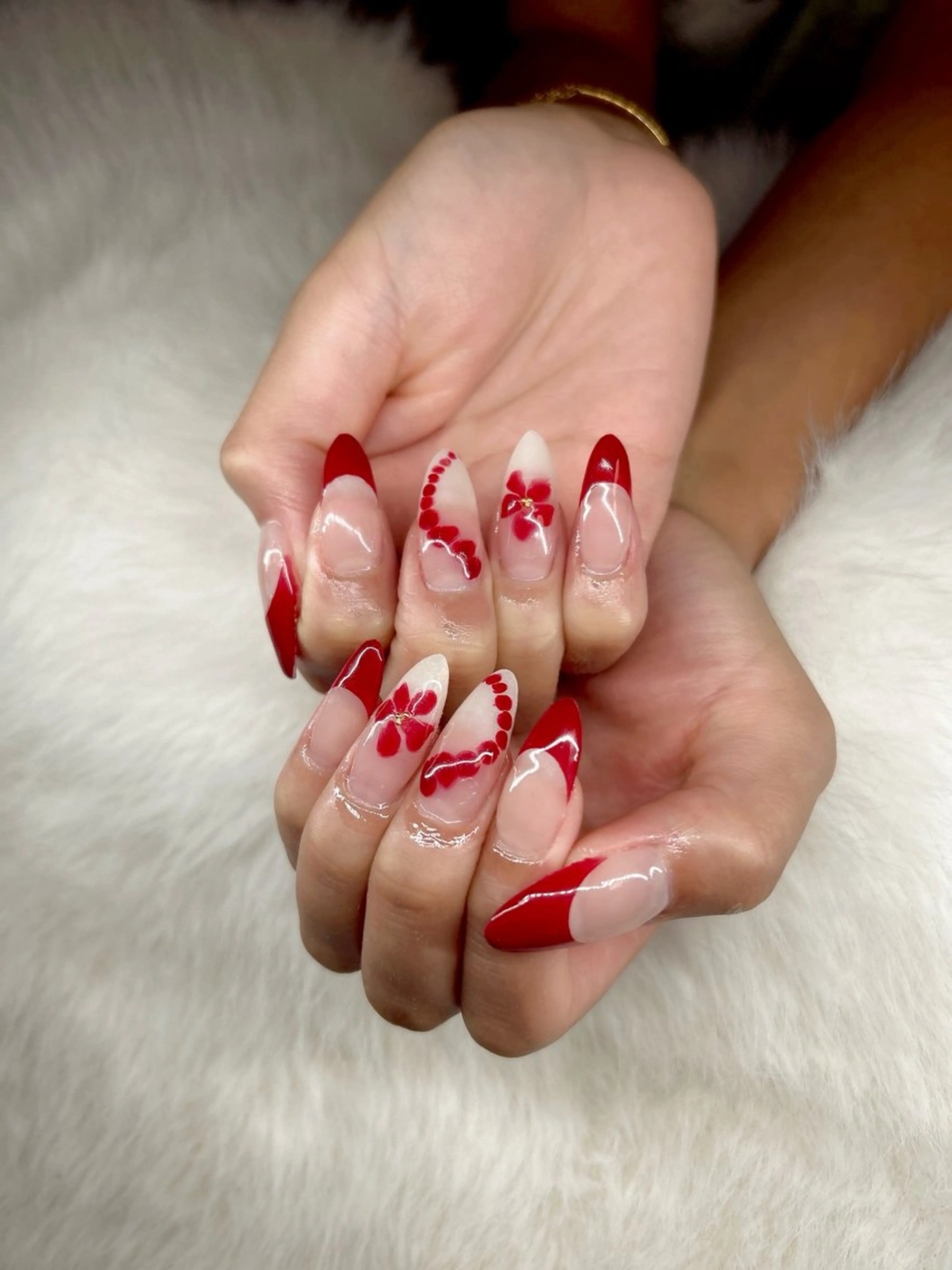 ネイル 赤色 ハンドネイル れでぃん nail❤︎のネイルデザイン