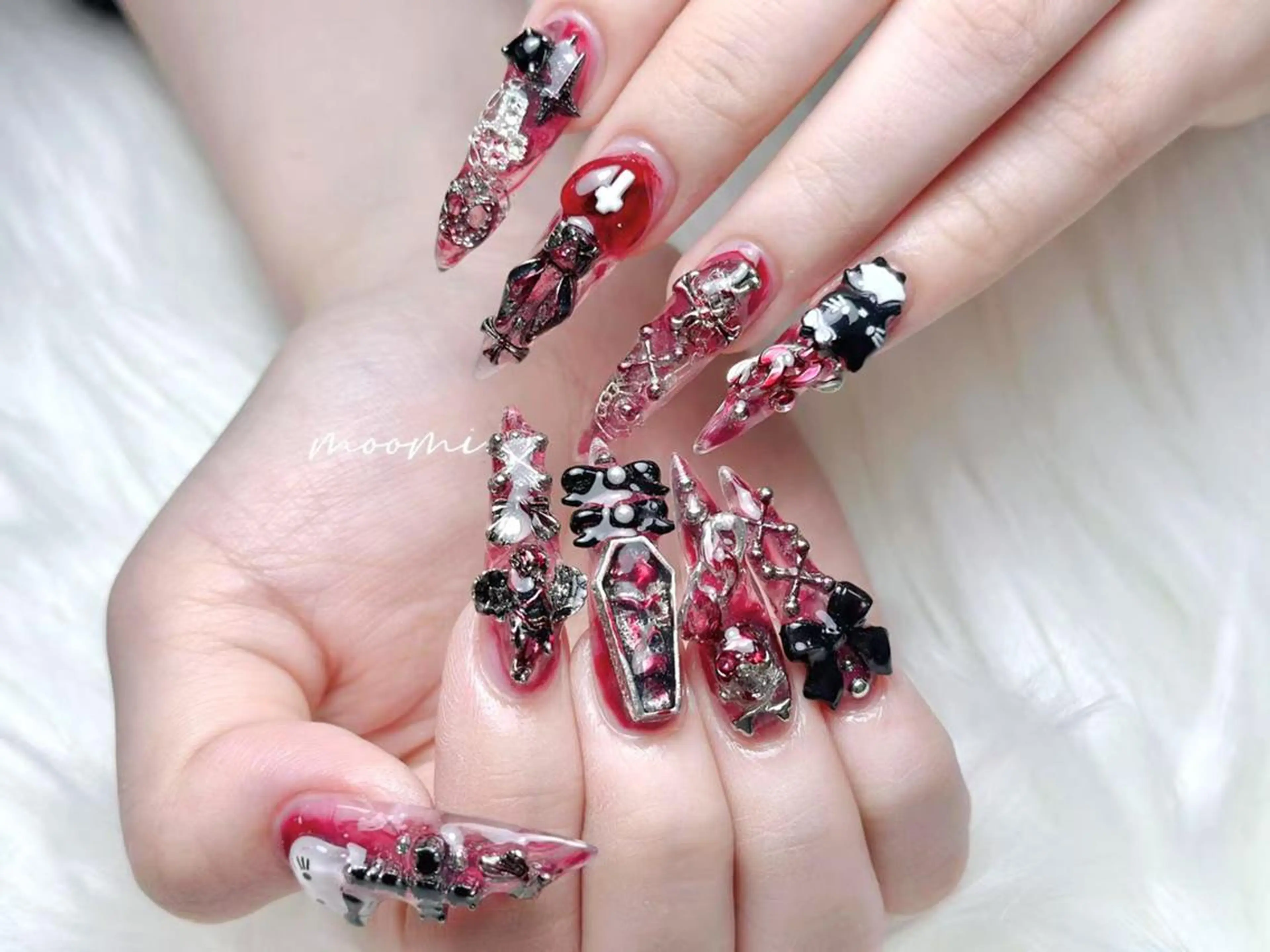 ネイル 長さ出し ジェルネイル グラデーション 韓国ネイル マグネットネイル moomi nail スカルプ専門のネイルデザイン