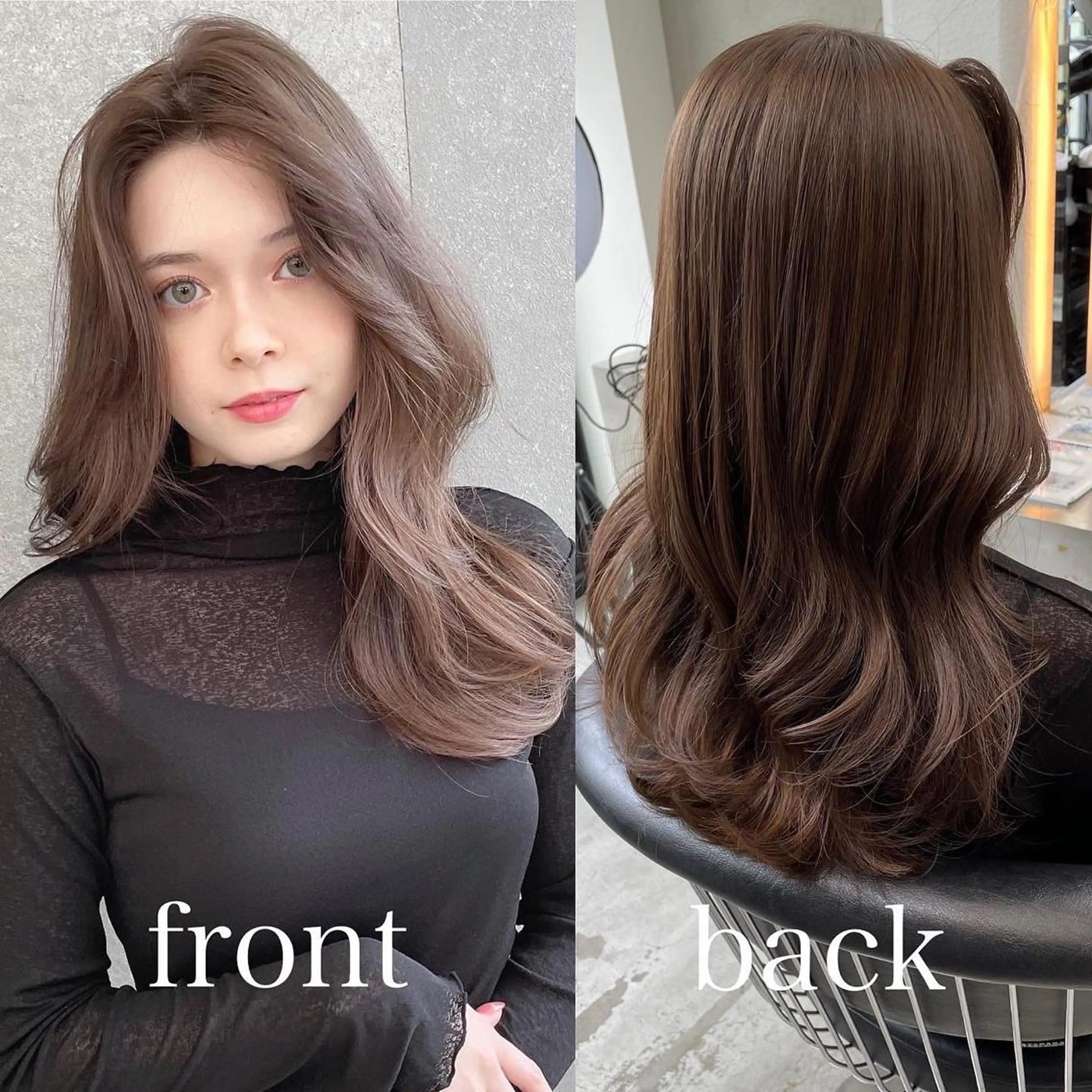 セミロング カット ヘアカラー トリートメント 山本翔一郎 韓国顔周りレイヤーのヘアスタイル