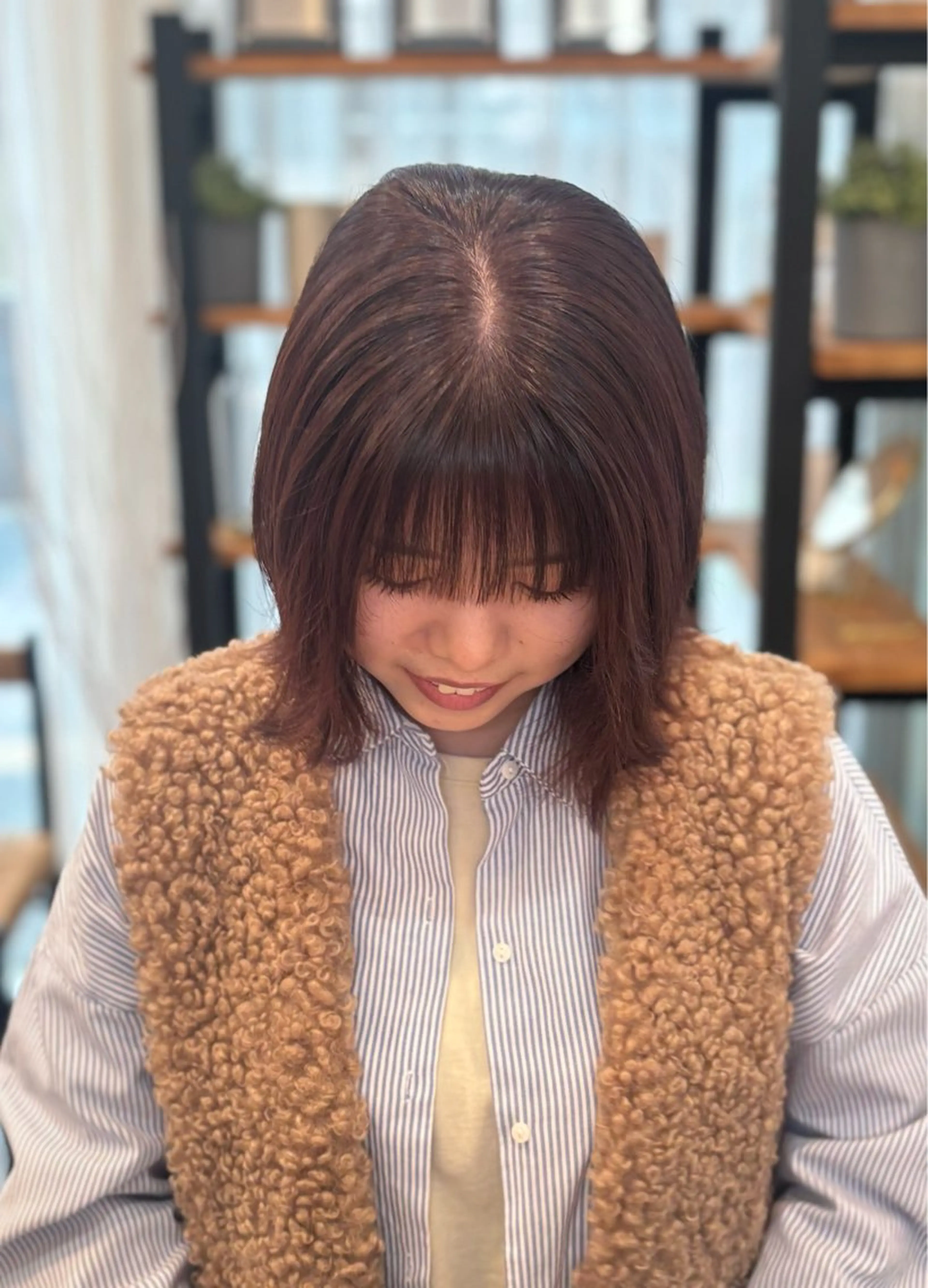 ショート ピンクブラウン カット ヘアカラー NONOKA Zina千早店のヘアスタイル