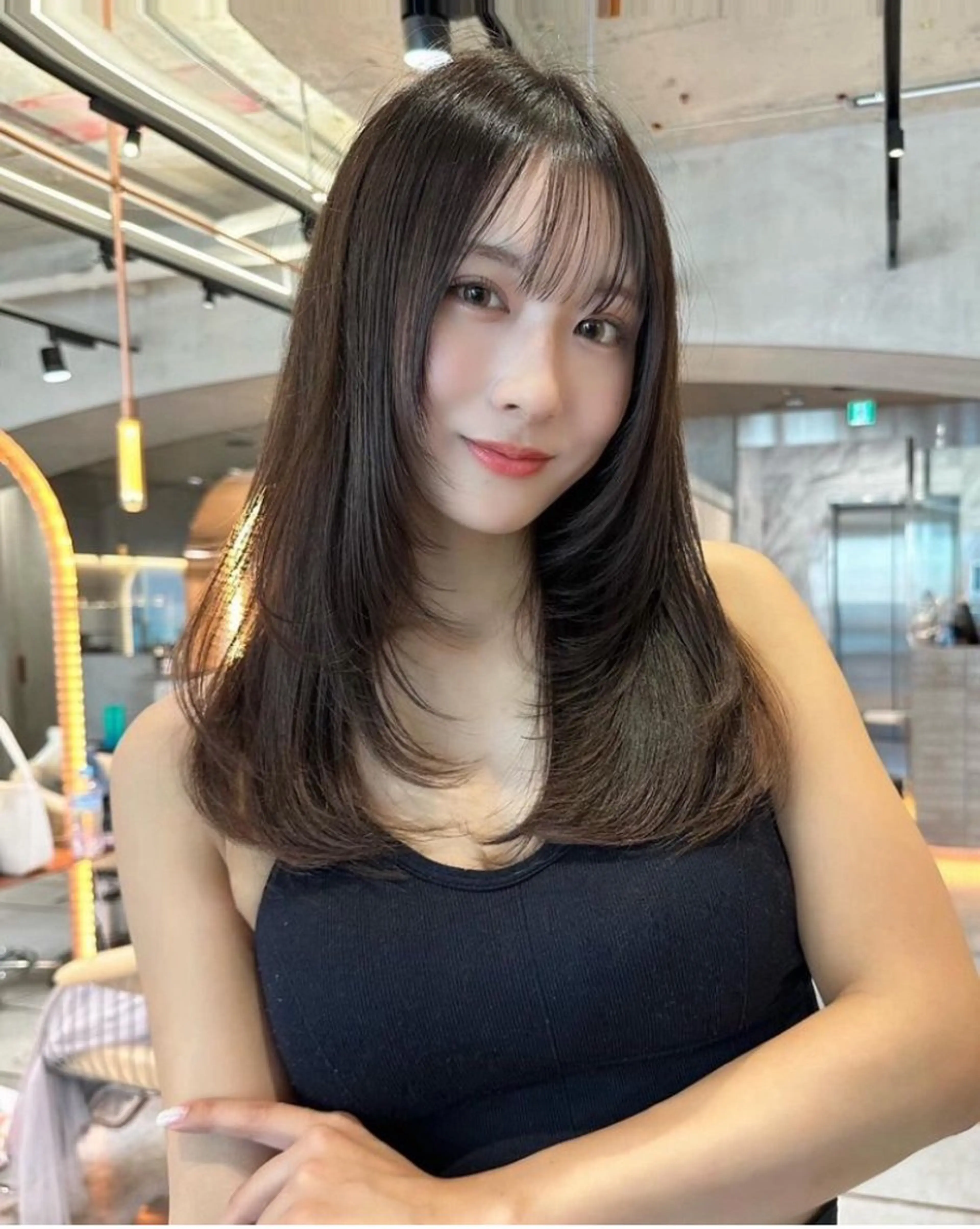 セミロング カット 🩵縮毛矯正・ボブ 岩原朋也🩵のヘアスタイル