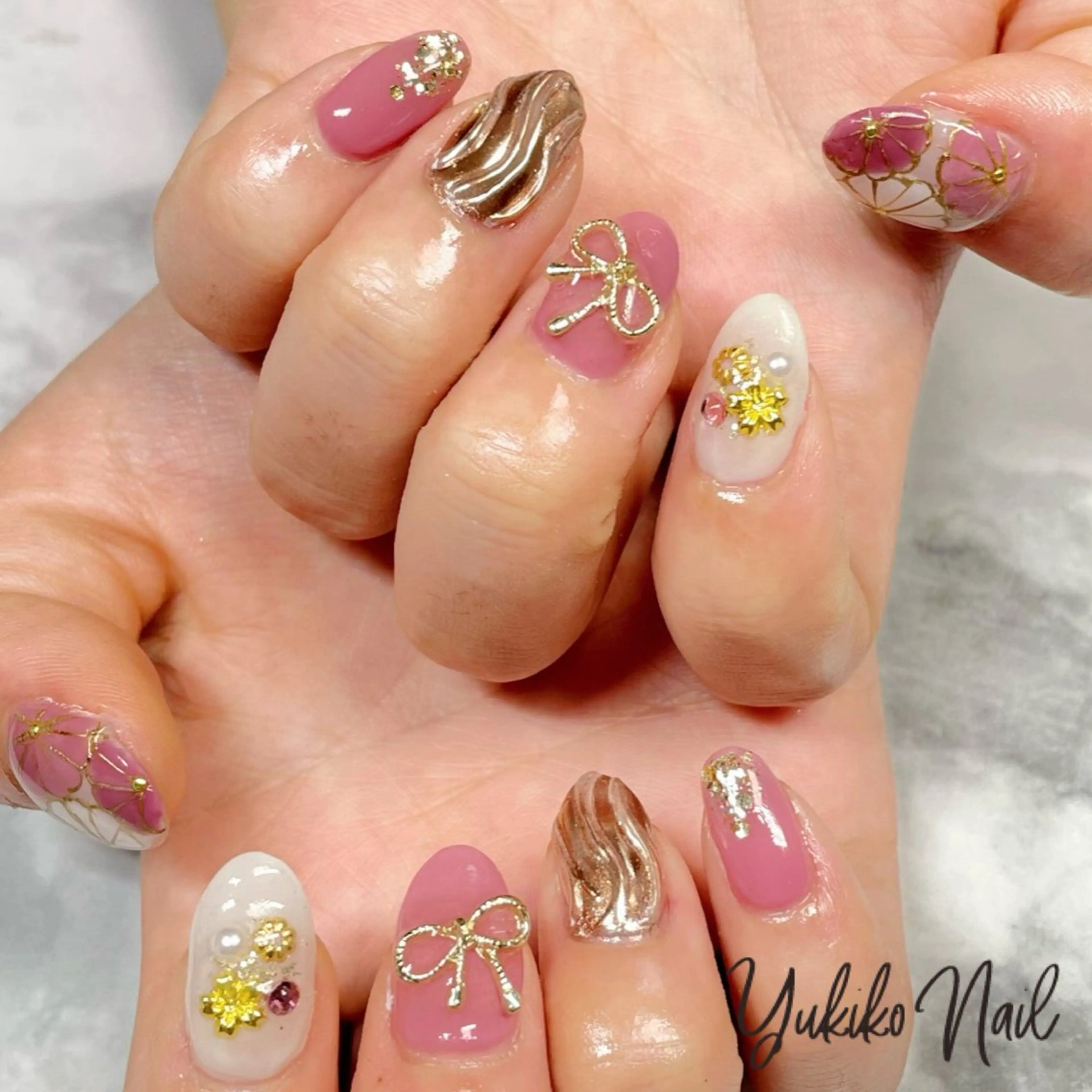 ネイル 成人式 ハンドネイル ユキコ ネイルのネイルデザイン