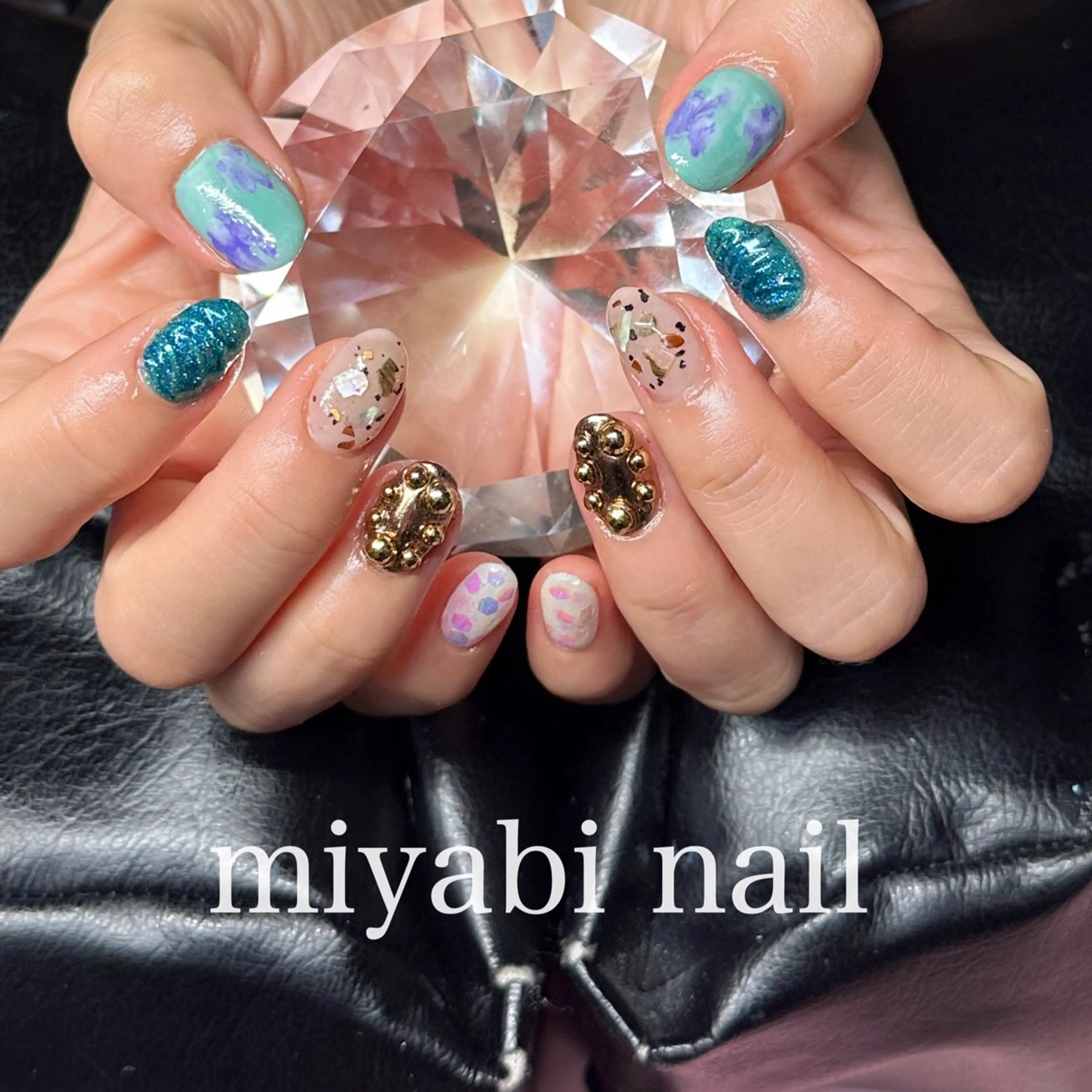 ネイル アートネイル ジェルネイル 持ち込み ハンドネイル miyabi nail 桂川駅近くのネイルデザイン
