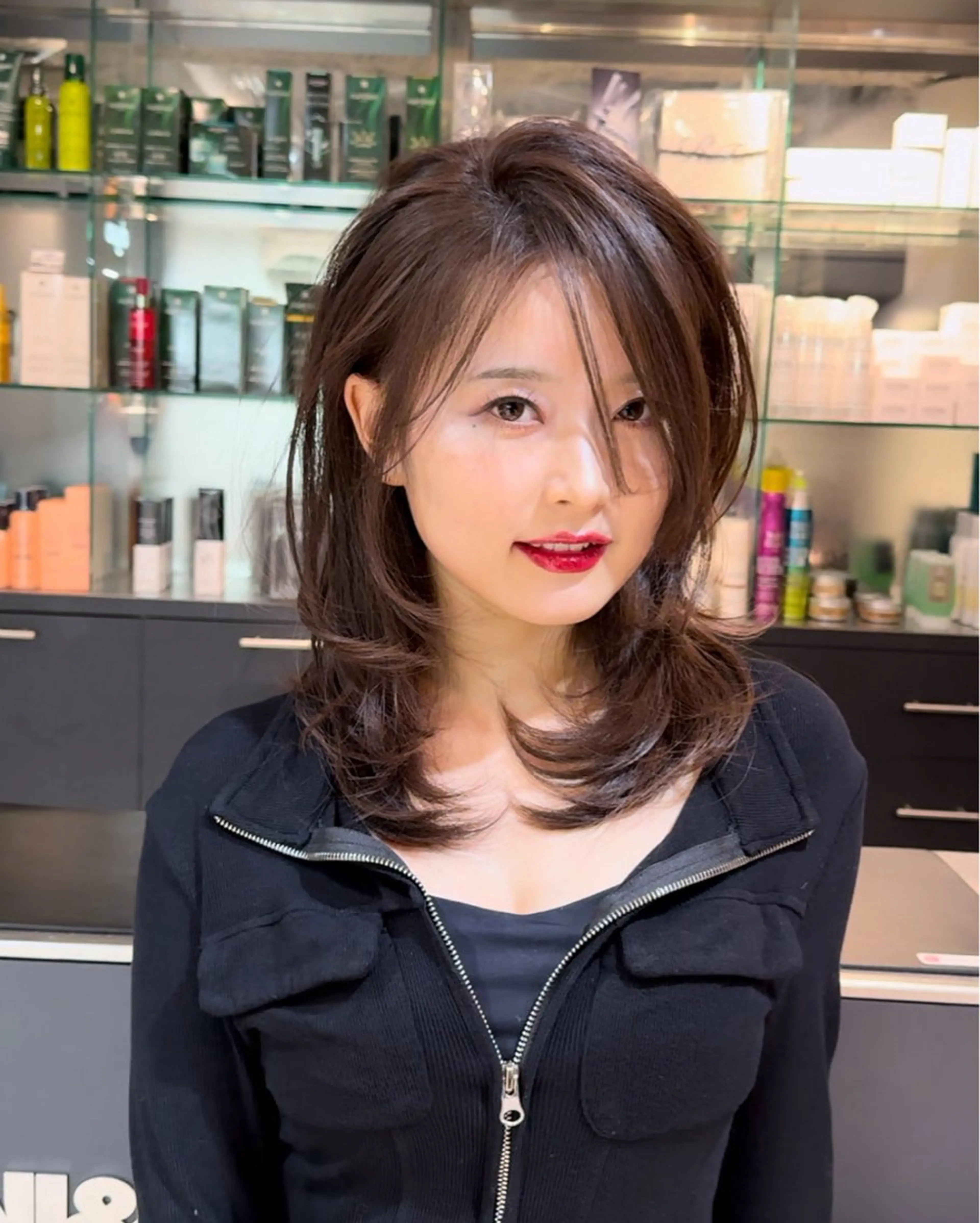 ミディアム カット ヘアカラー トリートメント レイヤーカット/ 堀匠吾のヘアスタイル