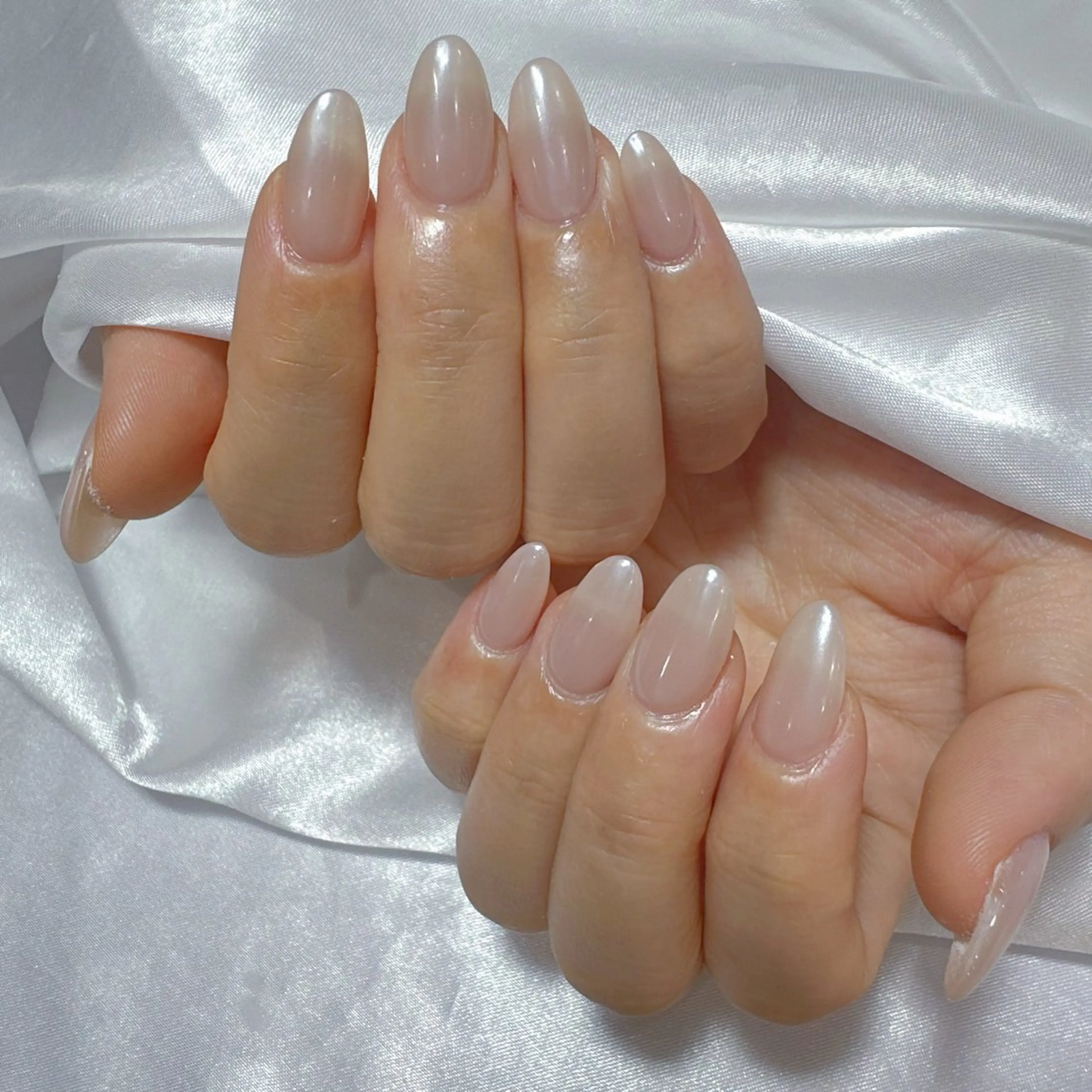 ネイル アートネイル フラッシュネイル フレンチネイル ジェルネイル ガラスフレンチ ハンドネイル You&Me Miyuのネイルデザイン