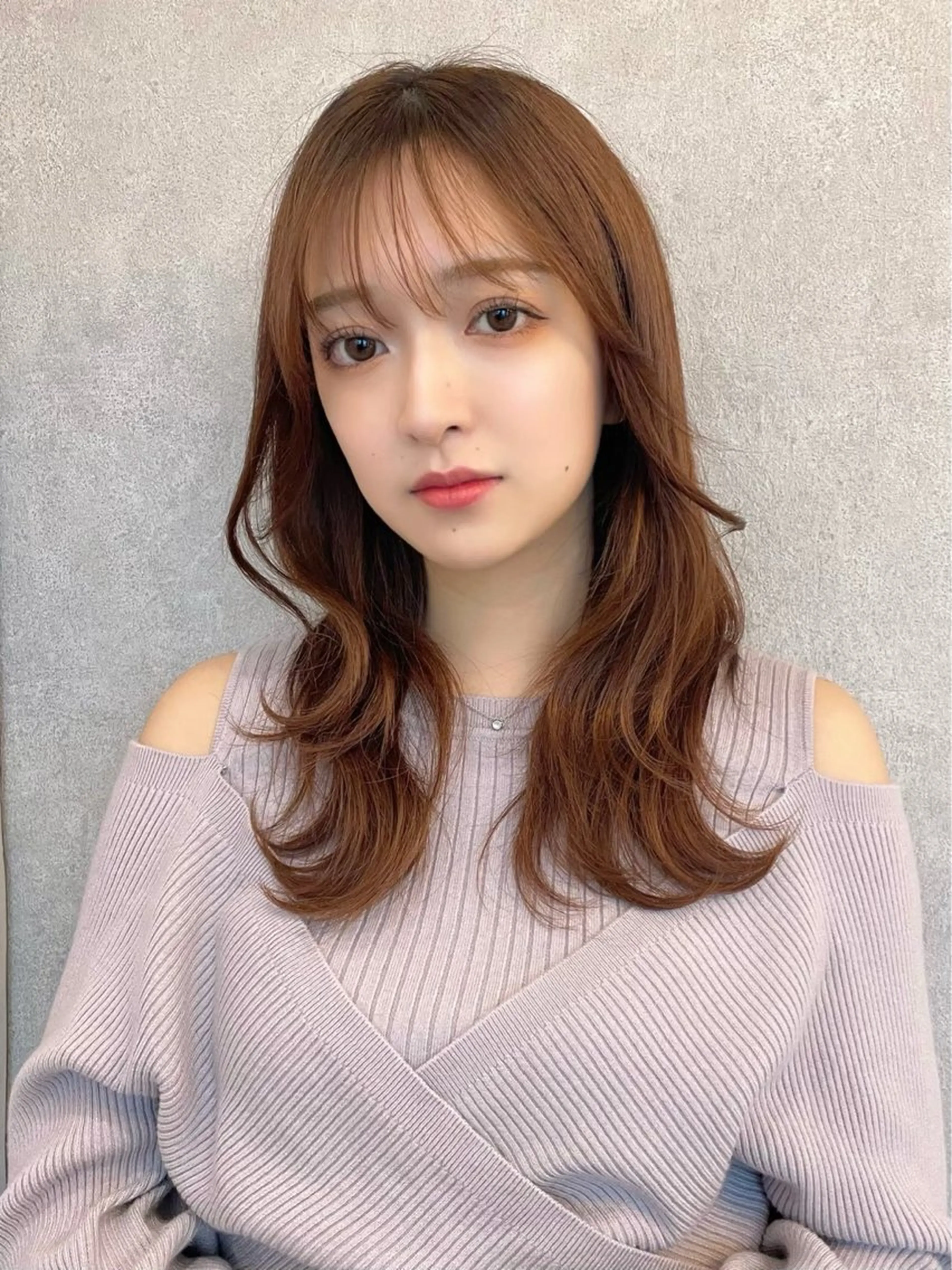 セミロング カット トリートメント 新宿/韓国レイヤー/ 顔周りカット松本美晴のヘアスタイル