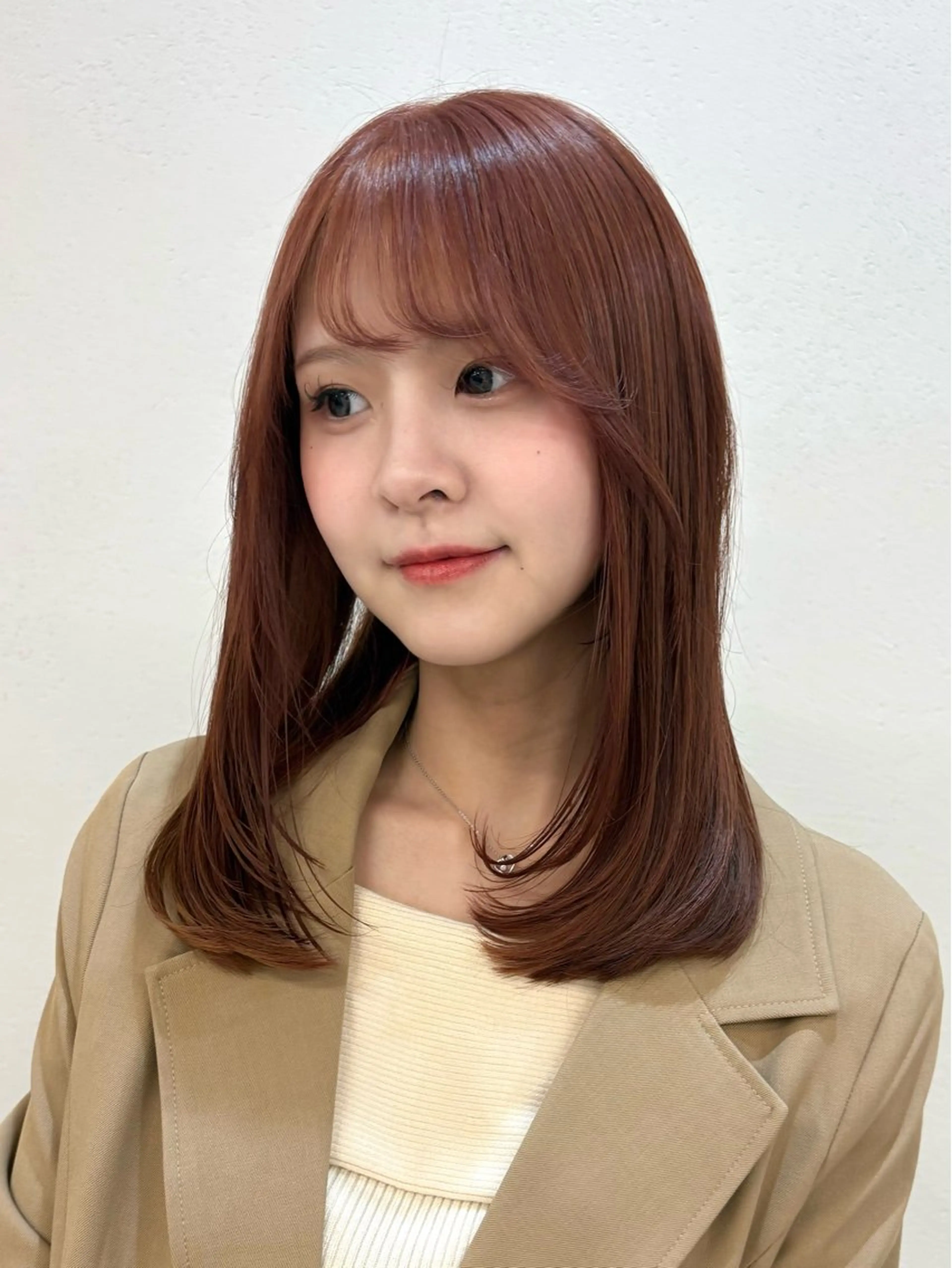 セミロング カット ヘアカラー 福岡美容師 透明感カラーのヘアスタイル