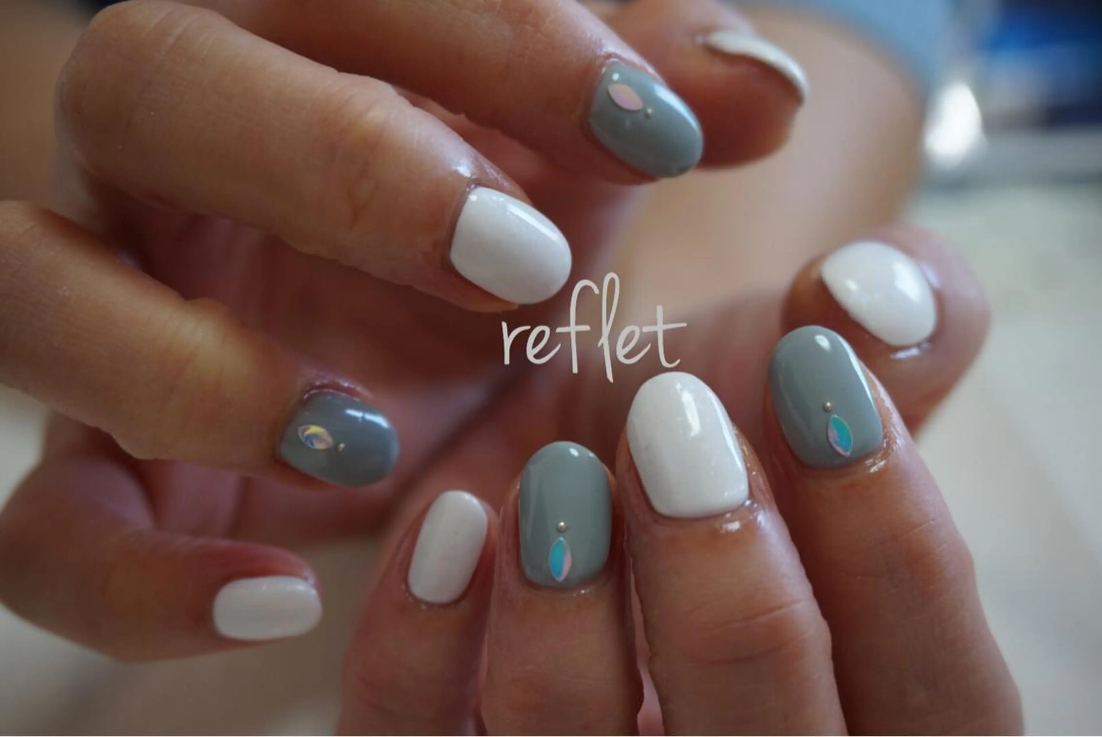ネイル ワンカラーネイル ホワイト ハンドネイル reflet nailのネイルデザイン