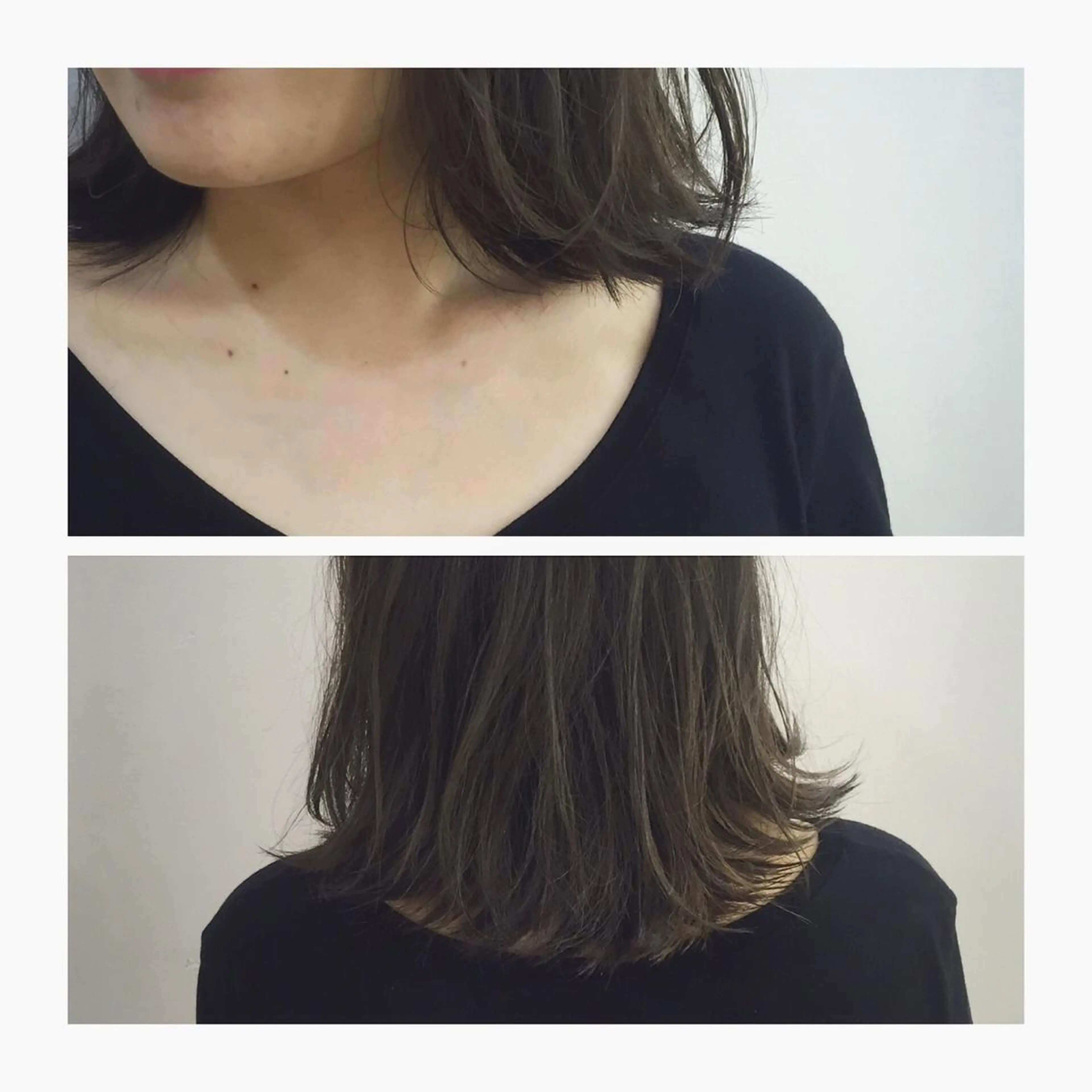 ショート ミディアム カラー ブルーカラー ブルージュ ボブ 外ハネヘア ﾊｲﾄｰﾝ/ｼｮｰﾄ 村上淳乃🐥のヘアスタイル