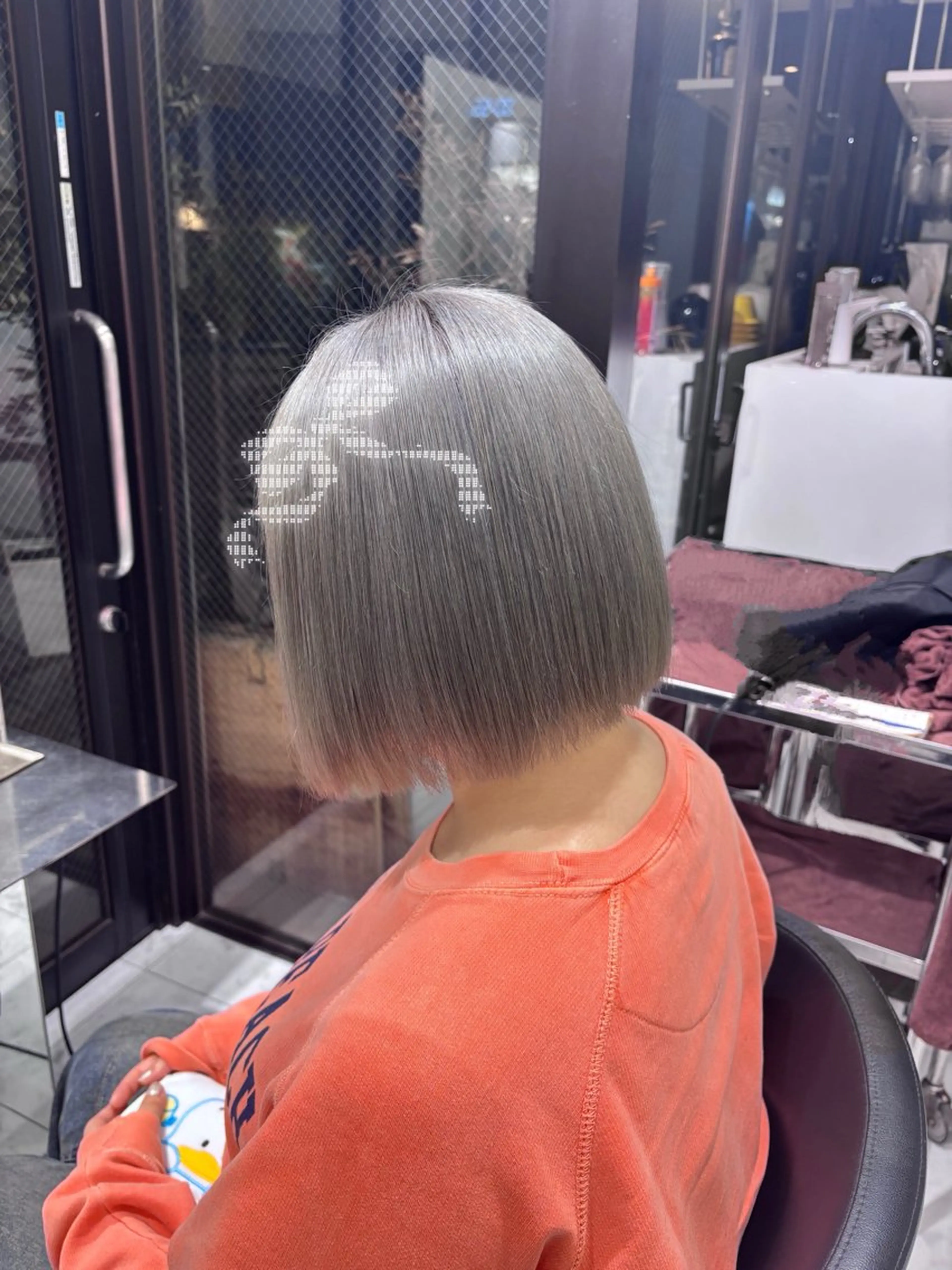 ミディアム アイスグレージュ ボブ ヘアカラー 艶カラー💞 amiのヘアスタイル