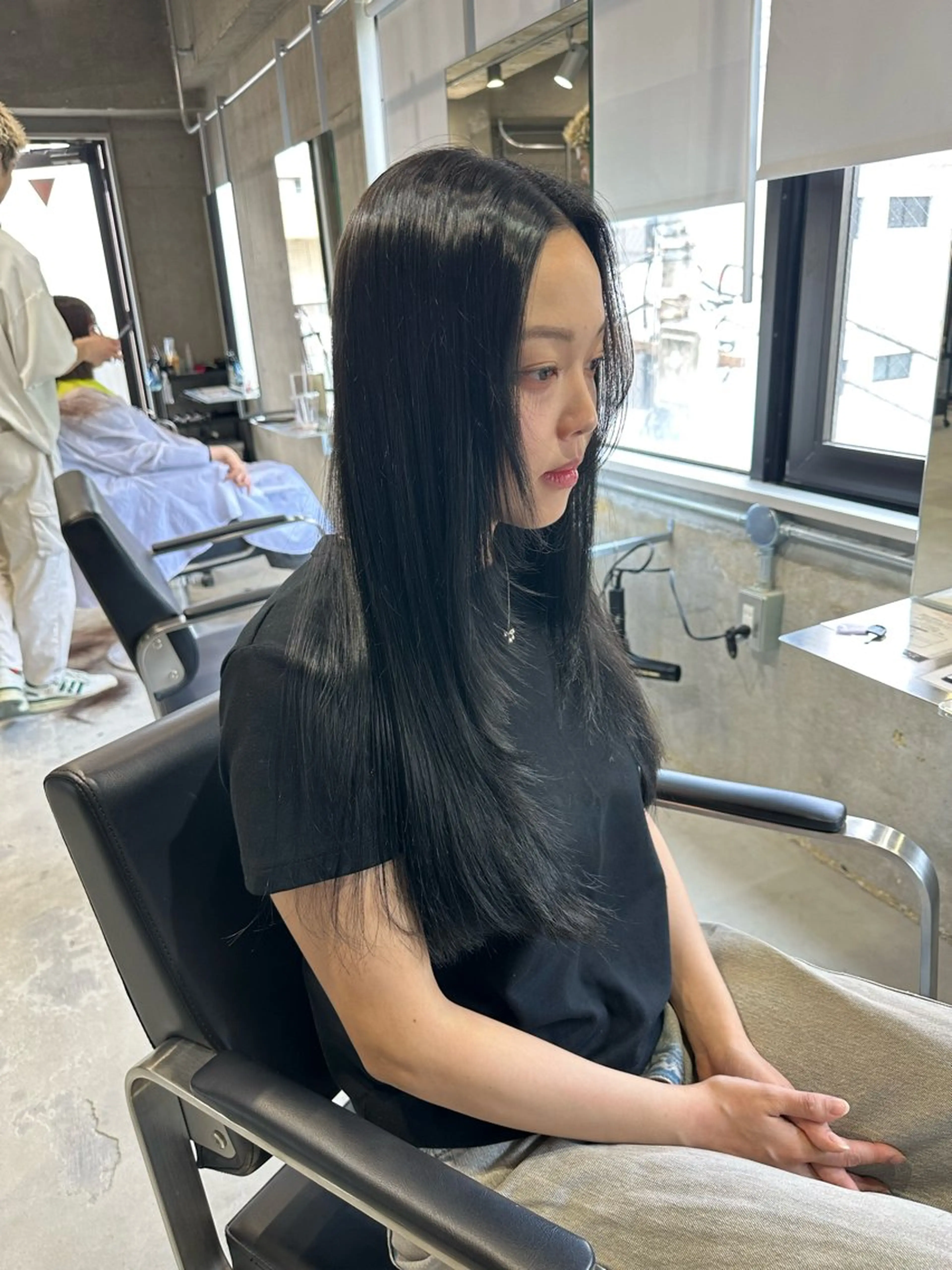 セミロング カラー 本場韓国ヘア特化 아이비/Aibiのヘアスタイル