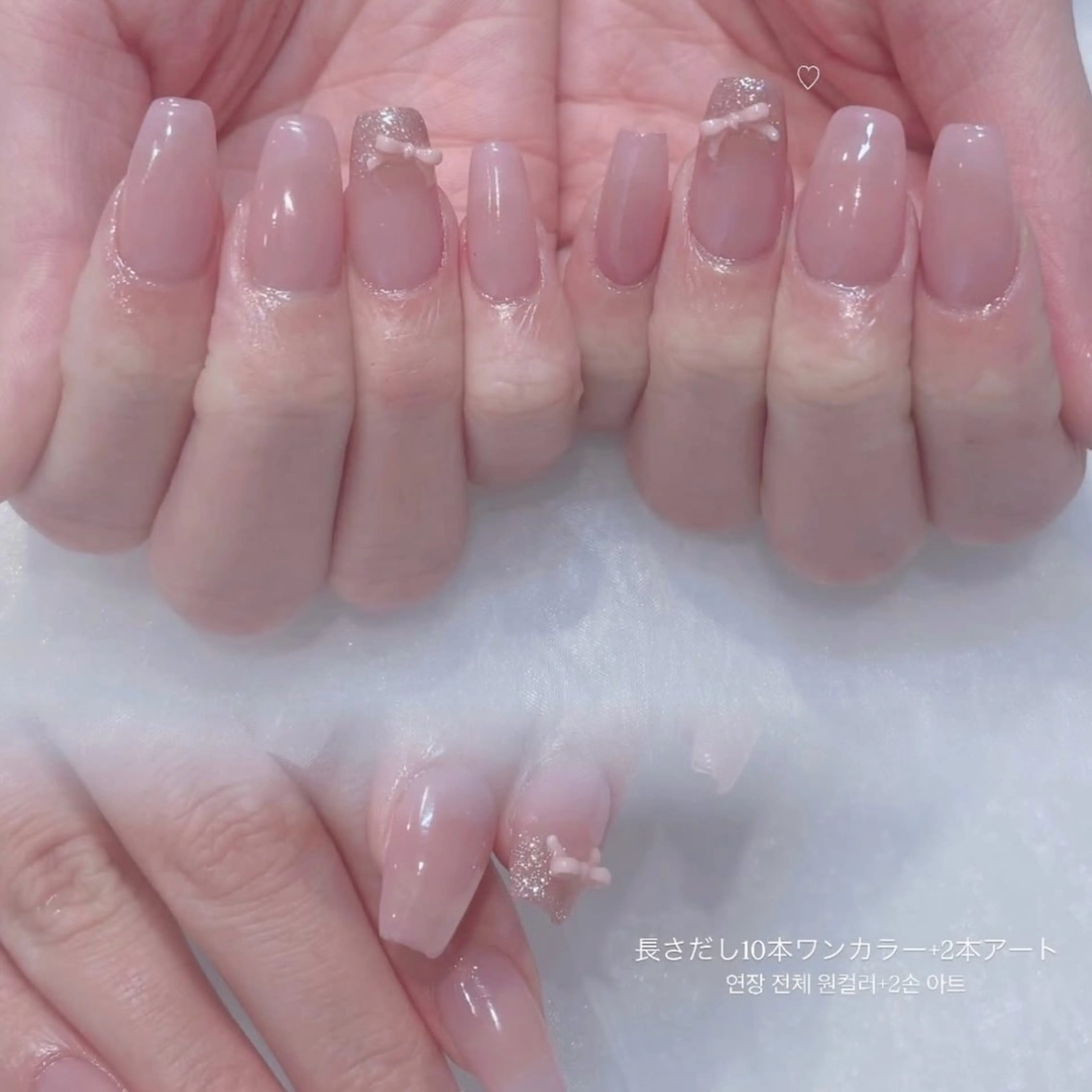 ネイル アートネイル ガーリー リボン ハンドネイル 🩷Hiyori 🩷のネイルデザイン