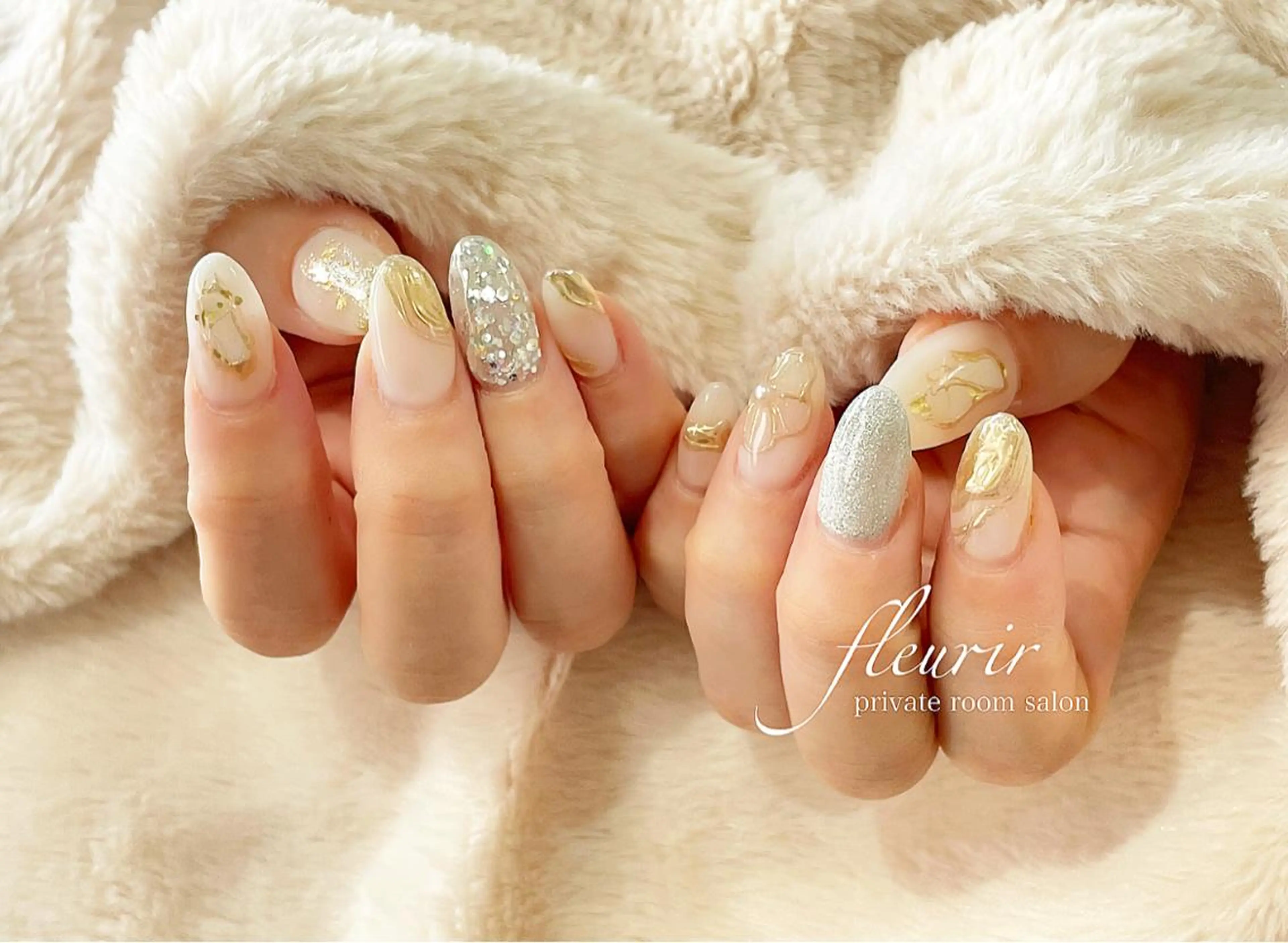 ネイル アートネイル フラワーネイル ホログラムネイル ラメ(グリッター) マグネットネイル フルリール 【プライベートサロンのネイルデザイン