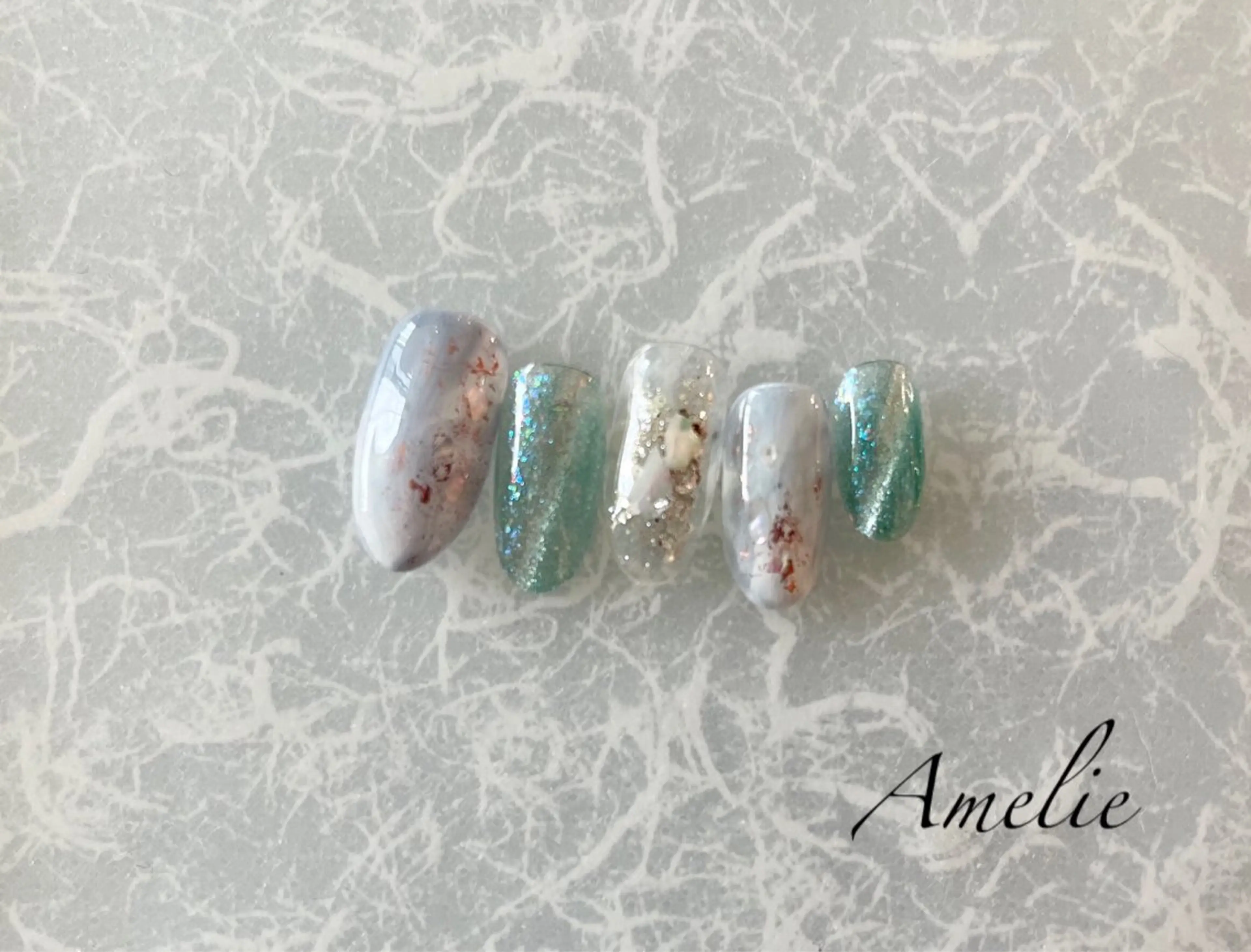 ネイル ハンドネイル いちじゅう あおいのネイルデザイン