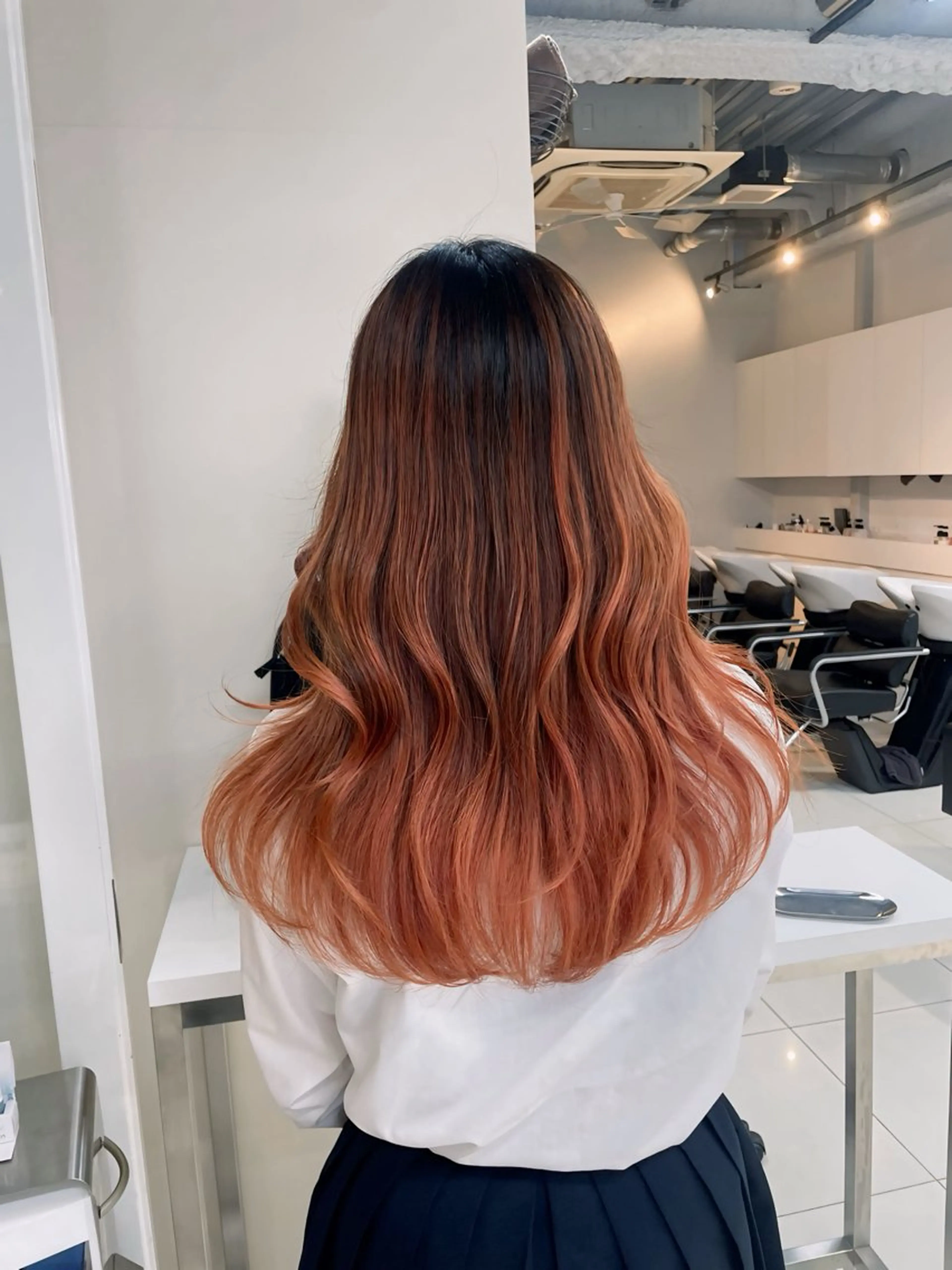 ロング カラー バレイヤージュ ブリーチ ケアブリーチ ダブルカラー ハイライトカラー Rikuto/原宿 /グラデーションのヘアスタイル