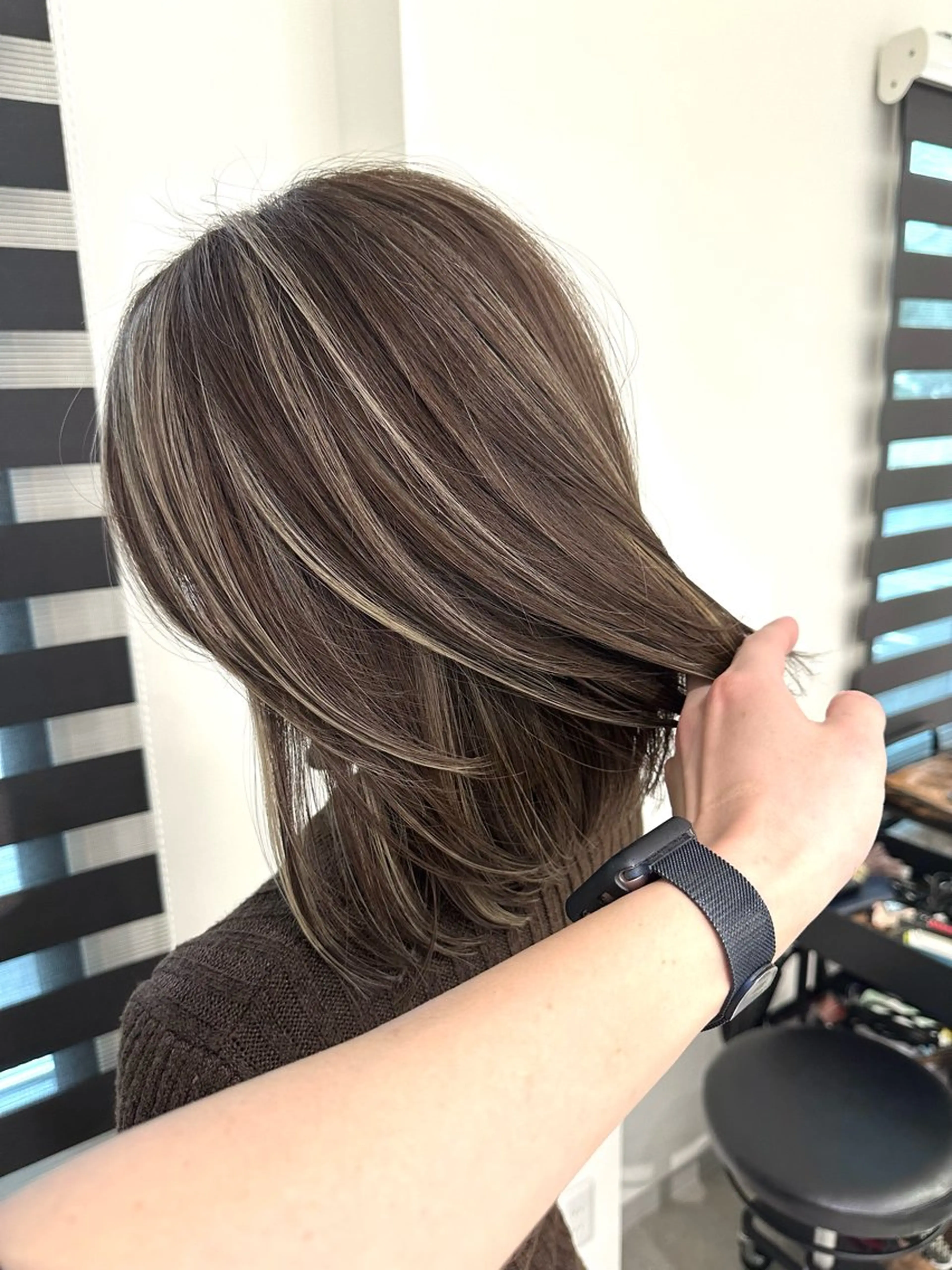 ミディアム カラー ヘアカラー 加藤 佑二のヘアスタイル