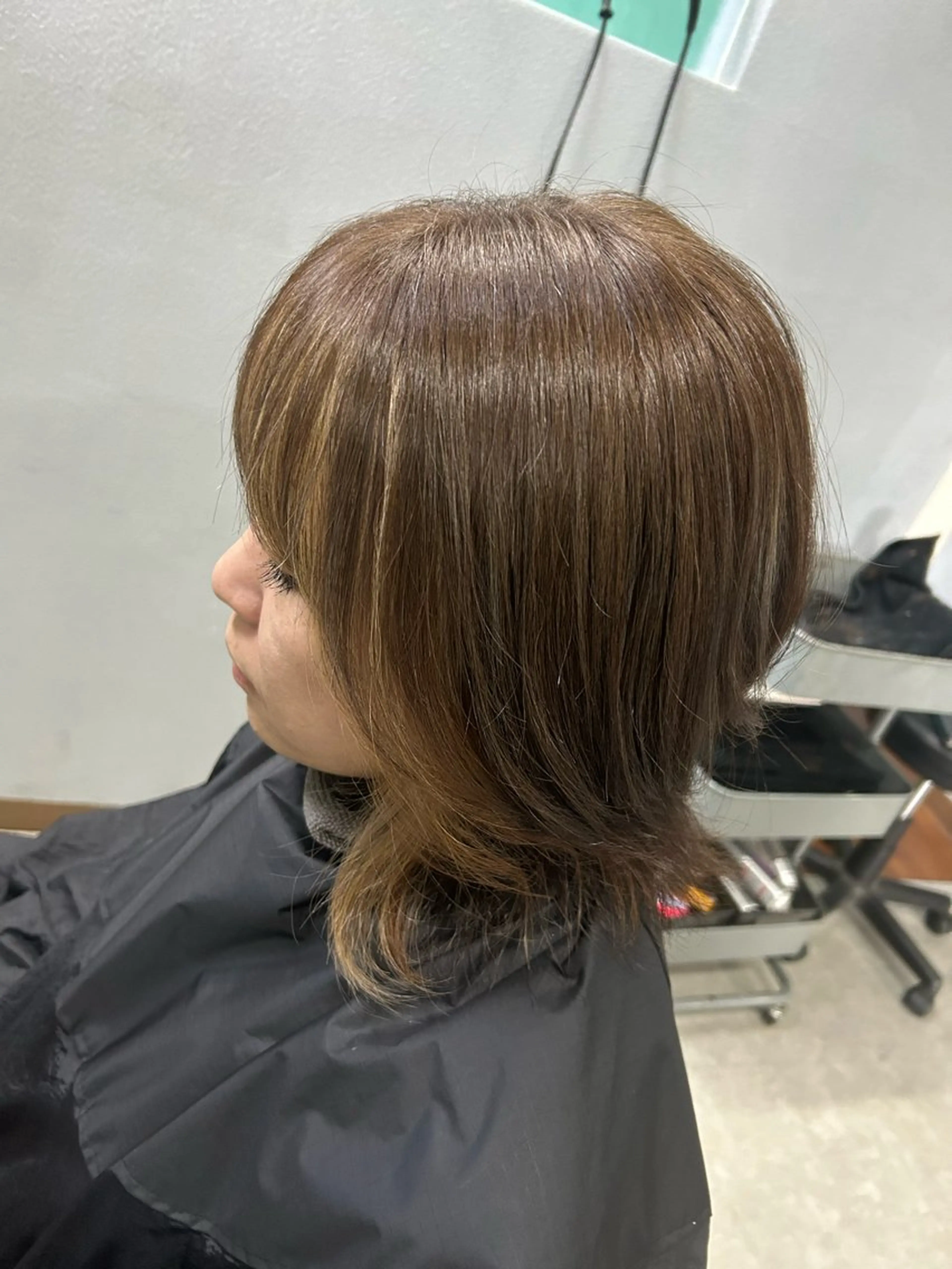 ミディアム カラー ミストバング  フェイスフレーミング インナーカラー 顔周りカット ⭐︎asia-s- たなかのヘアスタイル
