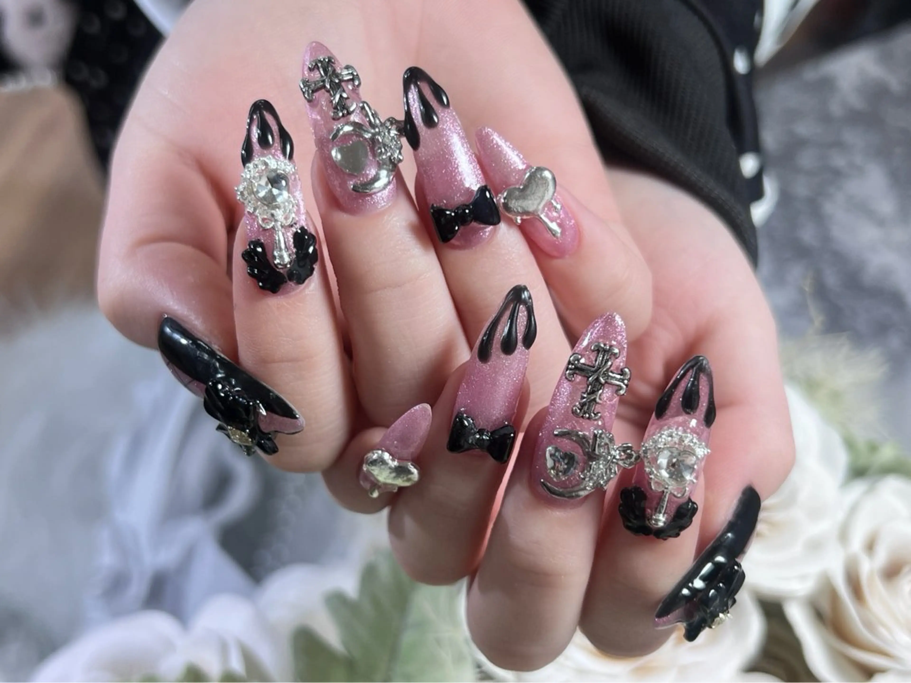 ネイル ロングネイル 持ち込み スカルプネイル ワンホンネイル ハンドネイル Painty所属・Painty nailのネイルデザイン