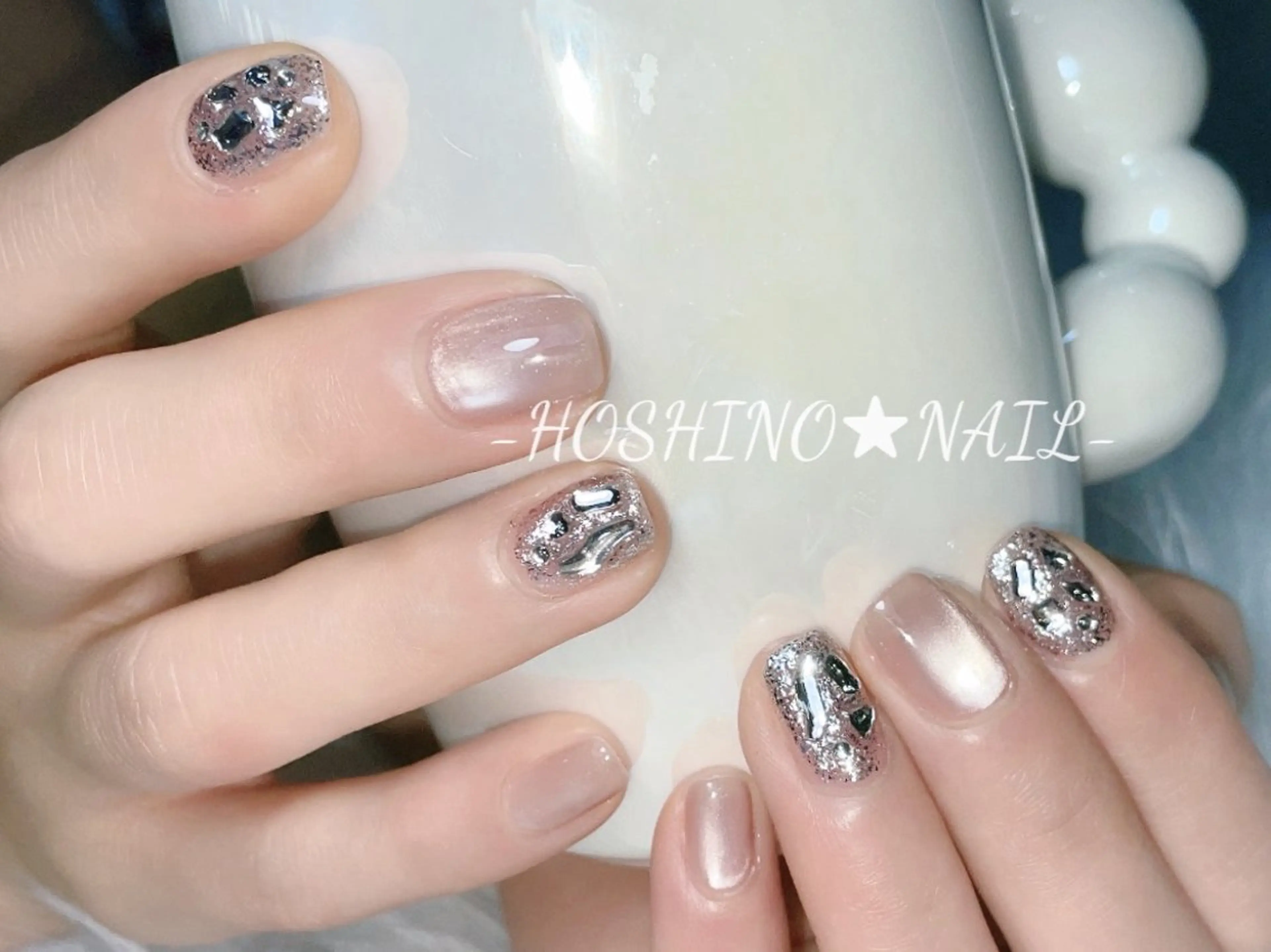 ネイル オーロラネイル チークネイル ドット フットネイル フレンチネイル ハンドネイル ★HOSHINO NAIL★新宿店のネイルデザイン