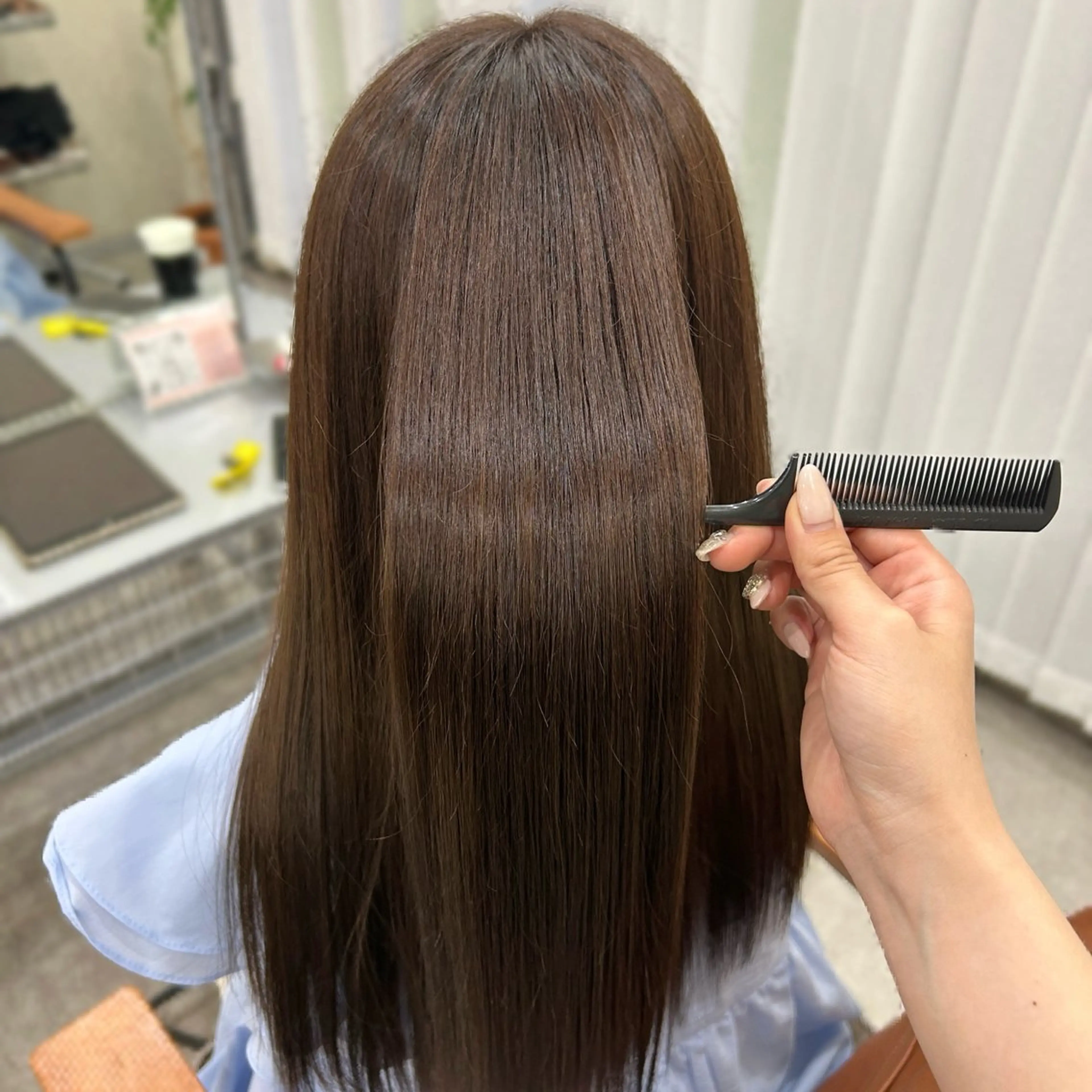 ロング カット ヘアカラー トリートメント MIDORI🌙 透明感/ベージュのヘアスタイル