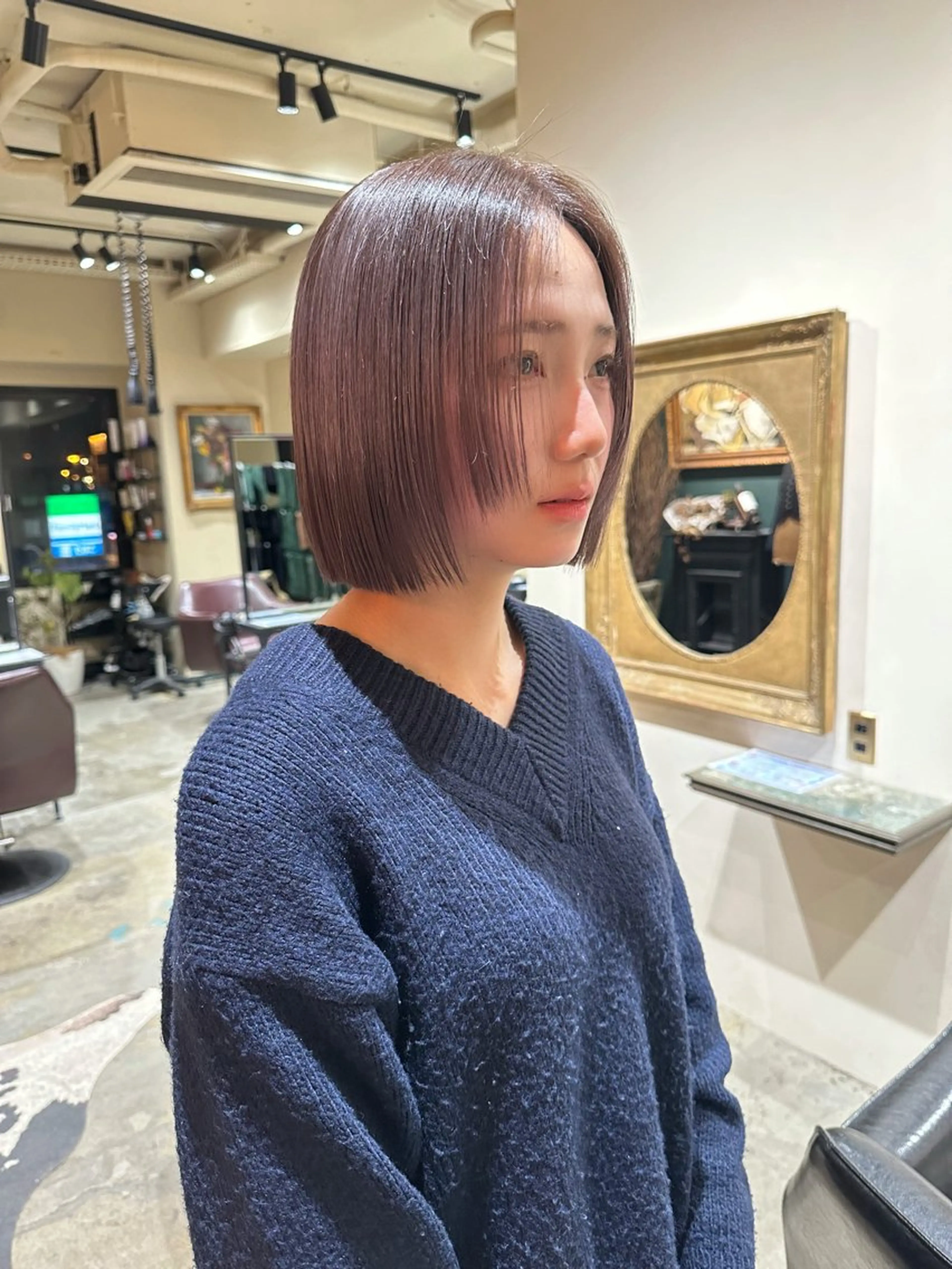 ミディアム カラー もりやま りりかのヘアスタイル