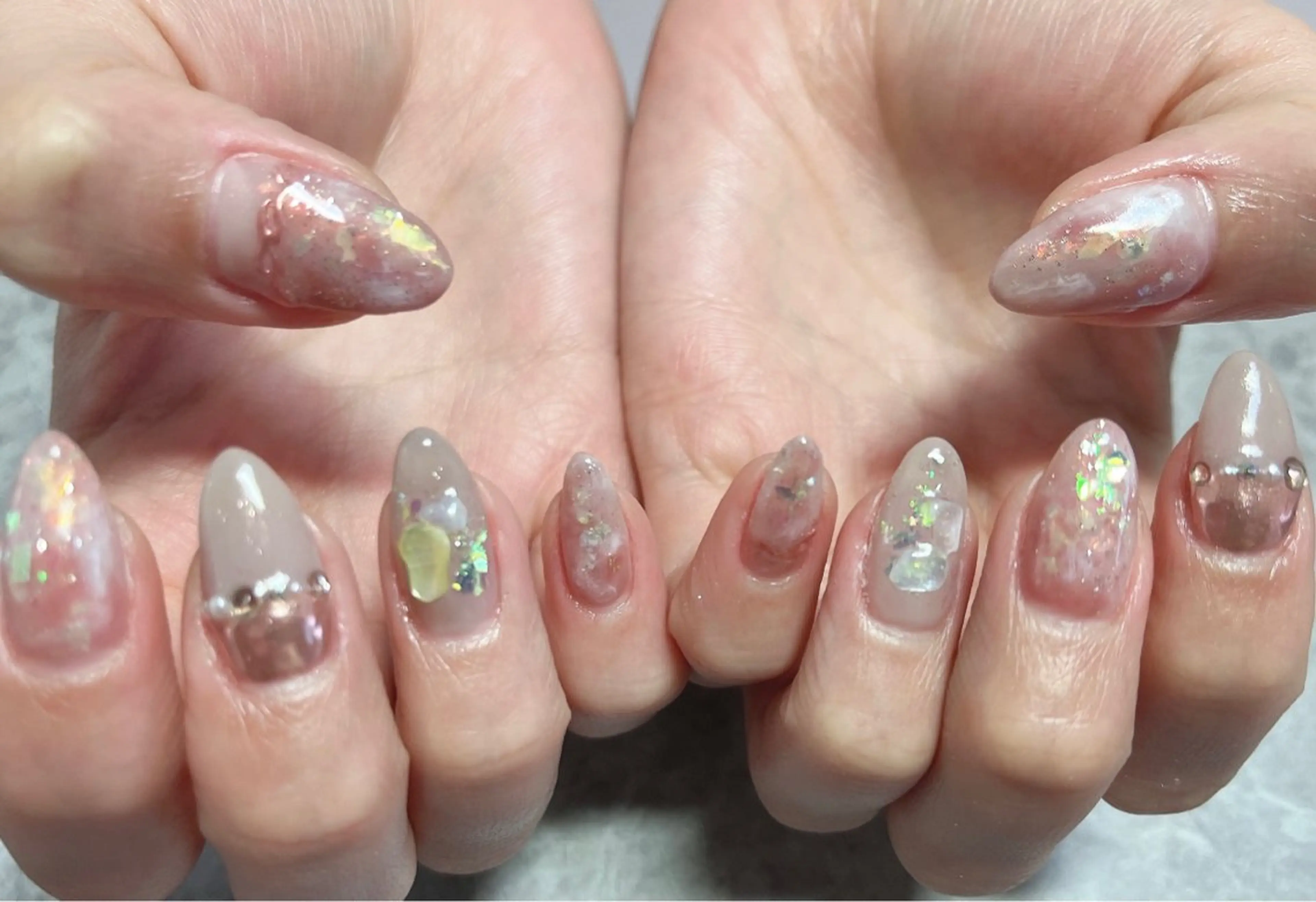 ネイル アートネイル 持ち込み ニュアンスネイル オフィスネイル 春ネイル ハンドネイル ハンドケア Felice所属・ベテランネイル cnc  nailのネイルデザイン