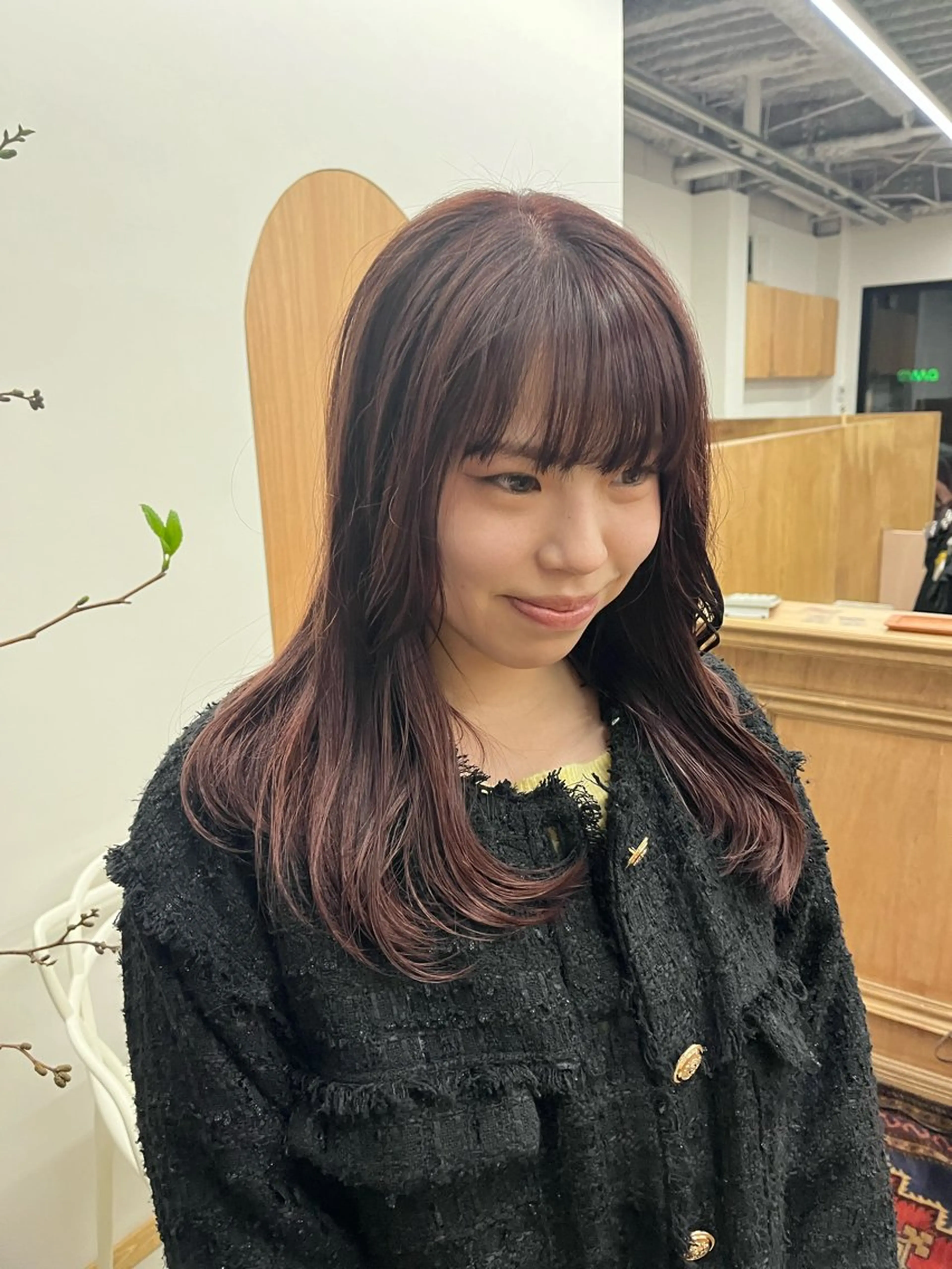 セミロング カラー ブラウンカラー レッドカラー レッドブラウン カット ヘアカラー miyu /レイヤー/ブリーチのヘアスタイル