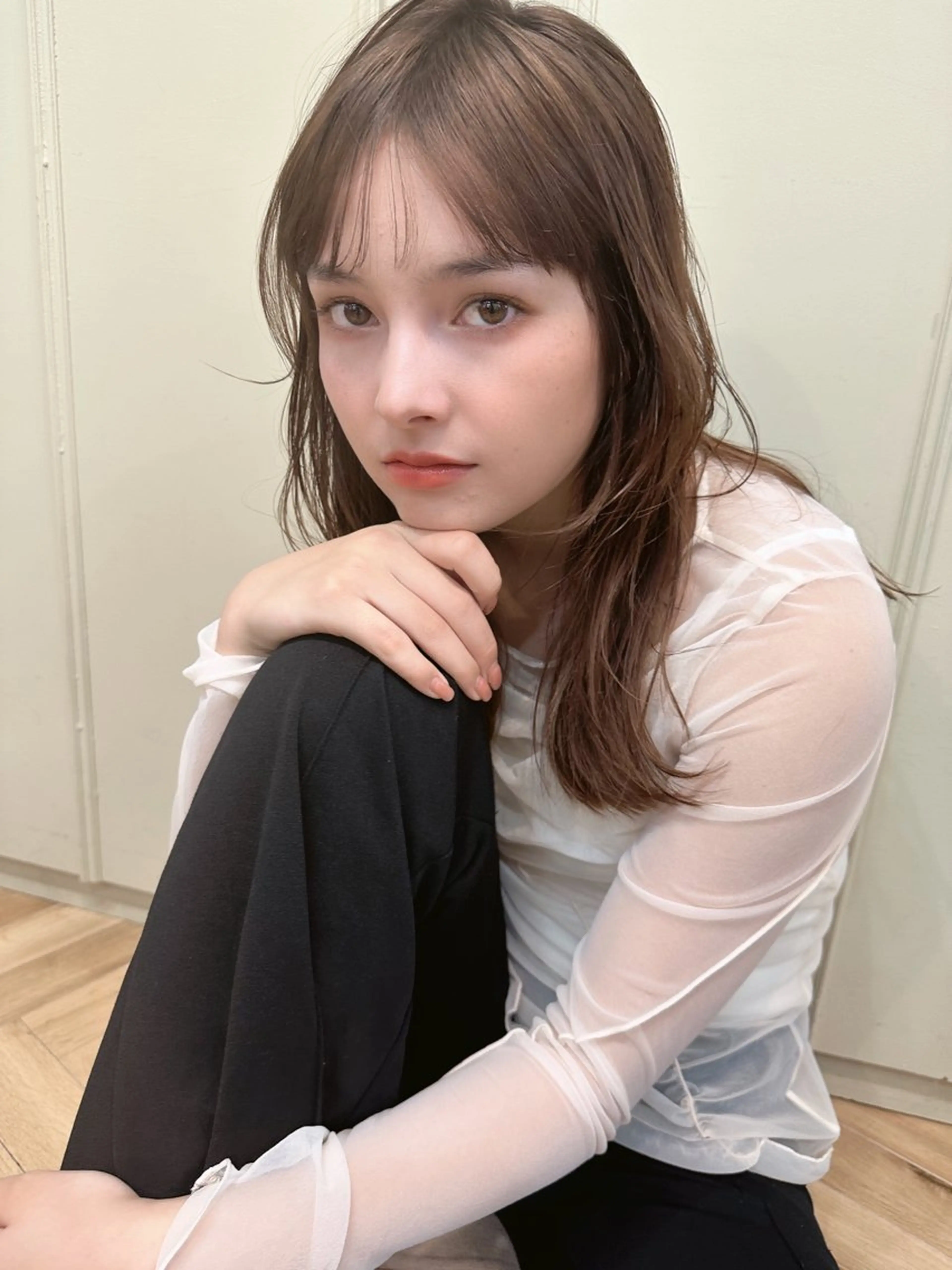 セミロング カラー ヘアアレンジ カット ヘアカラー トリートメント 優李 ゆうり‪のヘアスタイル