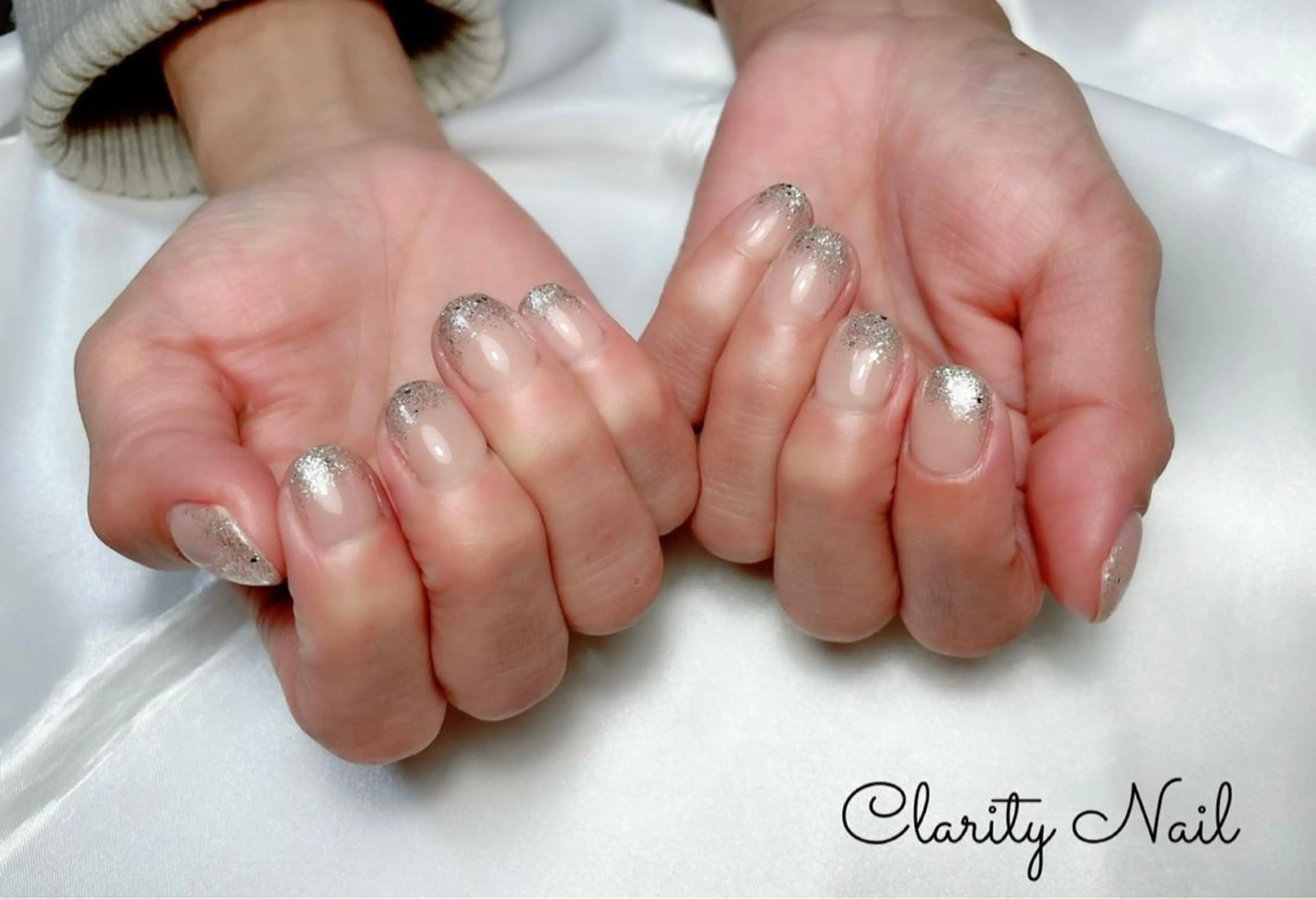 ネイル グラデーション ラメ(グリッター) ラメグラデーション ワンカラーネイル ハンドネイル Clarity Nailのネイルデザイン