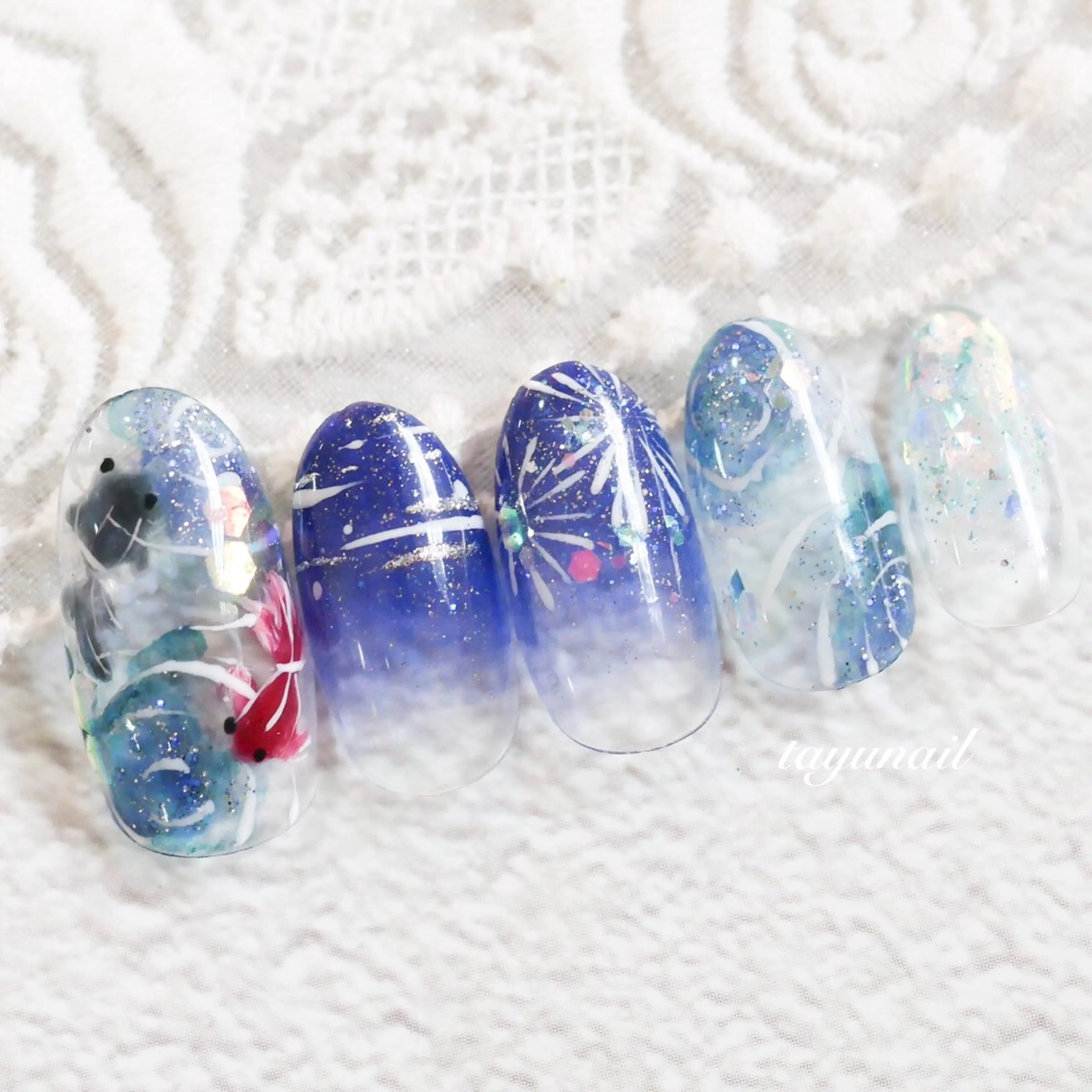 ネイル アートネイル ジェルネイル パラジェル 夏ネイル ネイルサロン・ネイルスクール　たゆnail所属・ネイルサロン 【たゆnail】のネイルデザイン