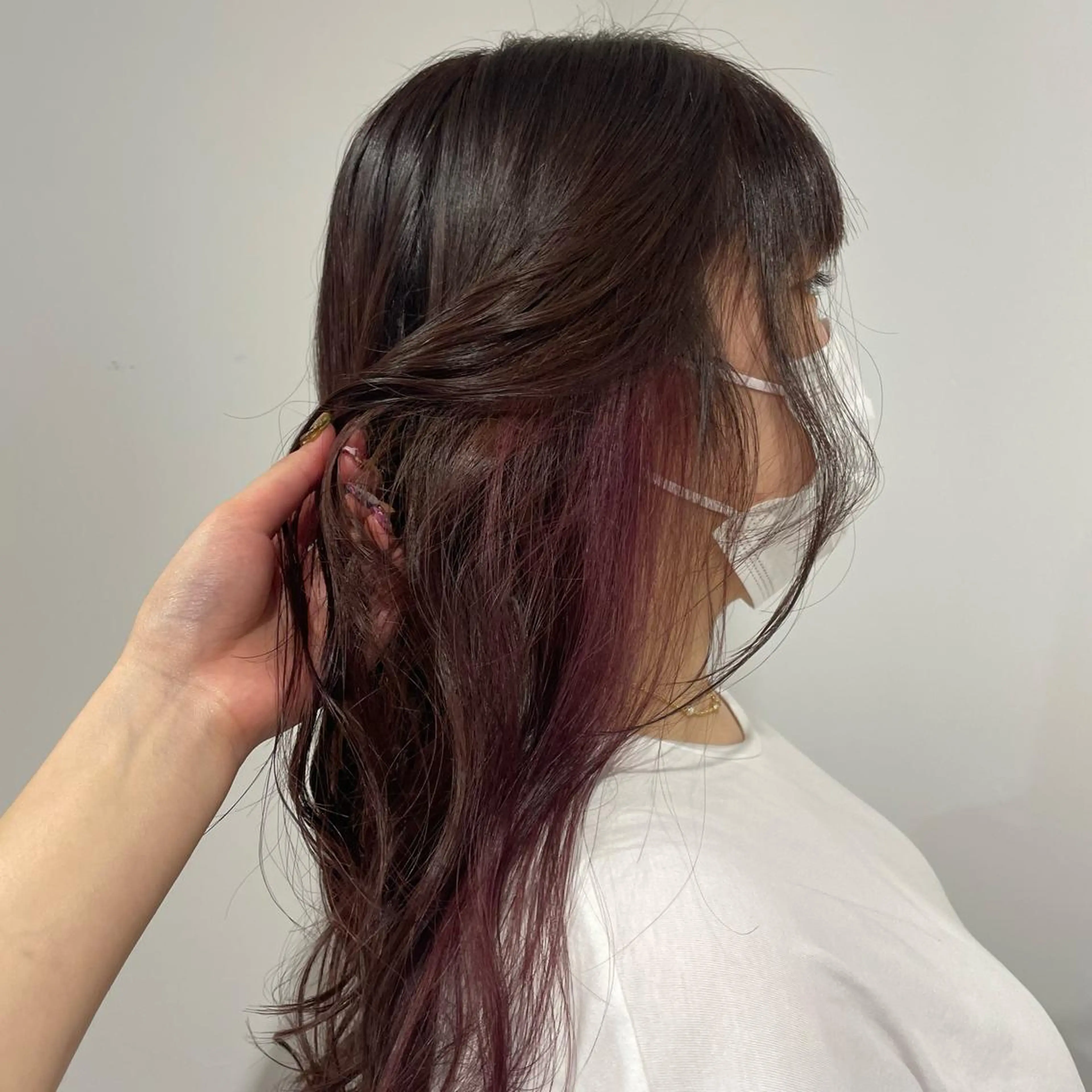 ロング カラー ヘアカラー トリートメント あずま みゆのヘアスタイル