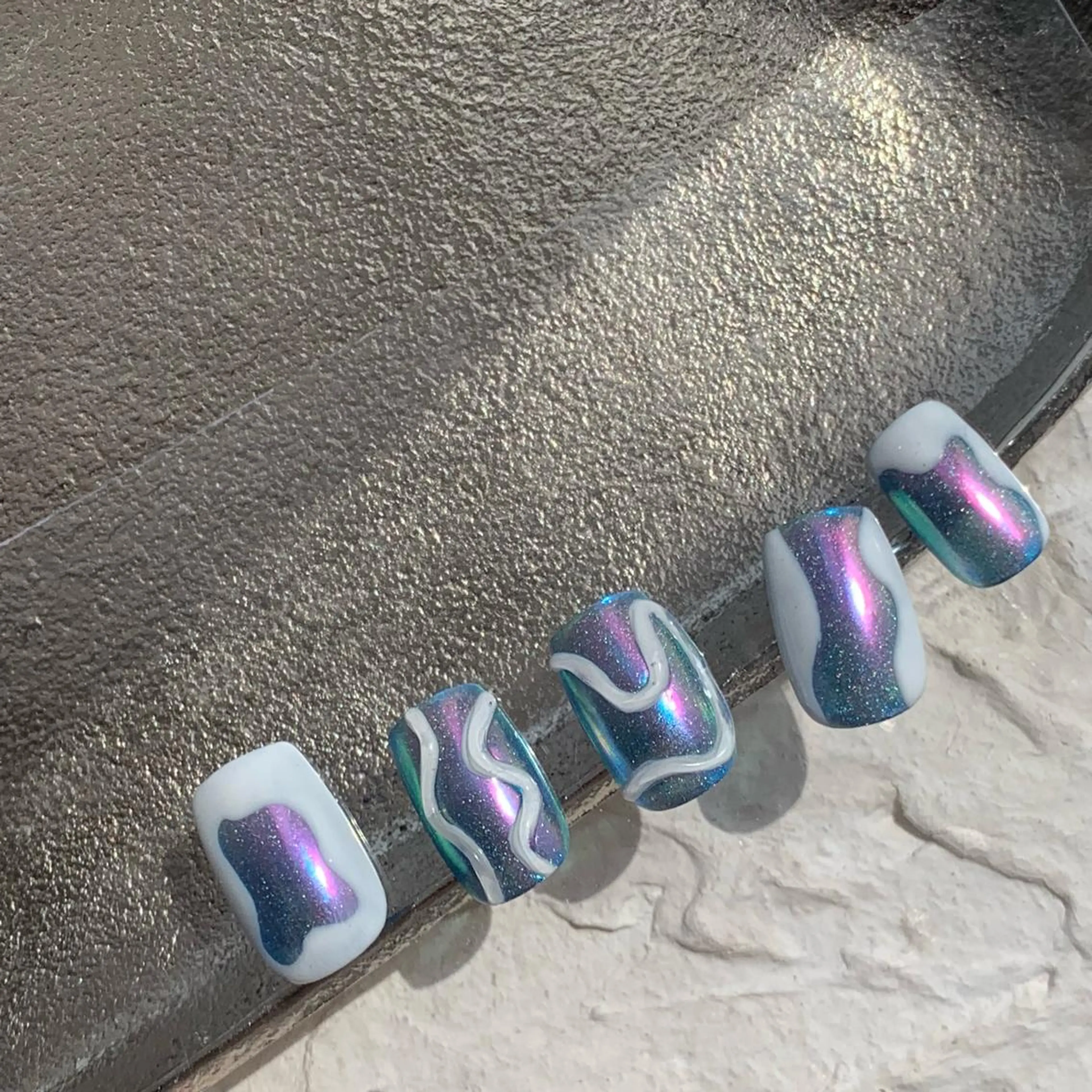 ネイル アートネイル ハート ロングネイル スカルプネイル happiness nailのネイルデザイン