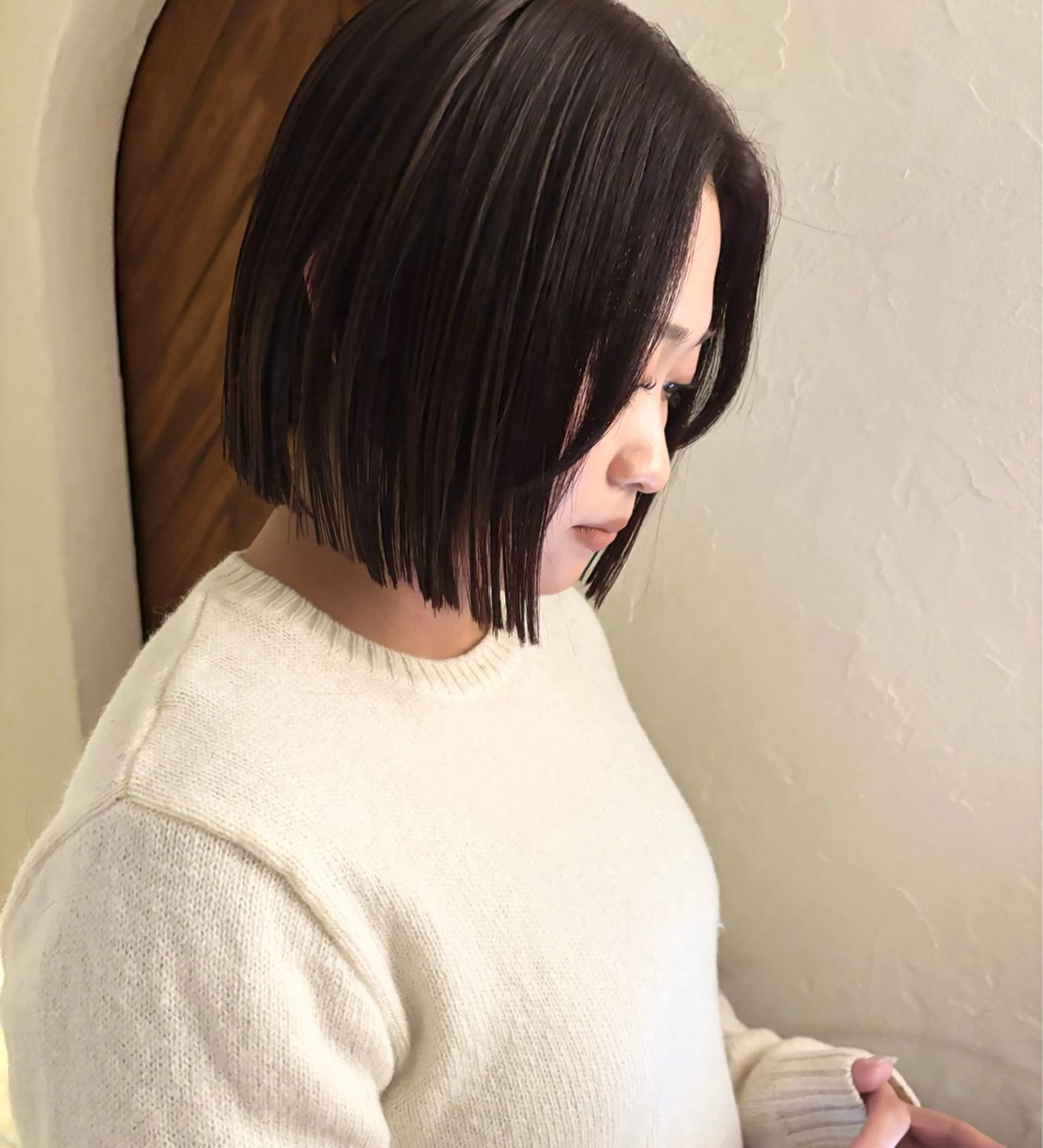 ミディアム カラー 切りっぱなしボブ ブリーチ 透明感カラー ブリーチなしカラー ボブ カット ⌇🌹透明感カラー 🌹ᴍᴇɢᴜᴍɪ ⌇のヘアスタイル