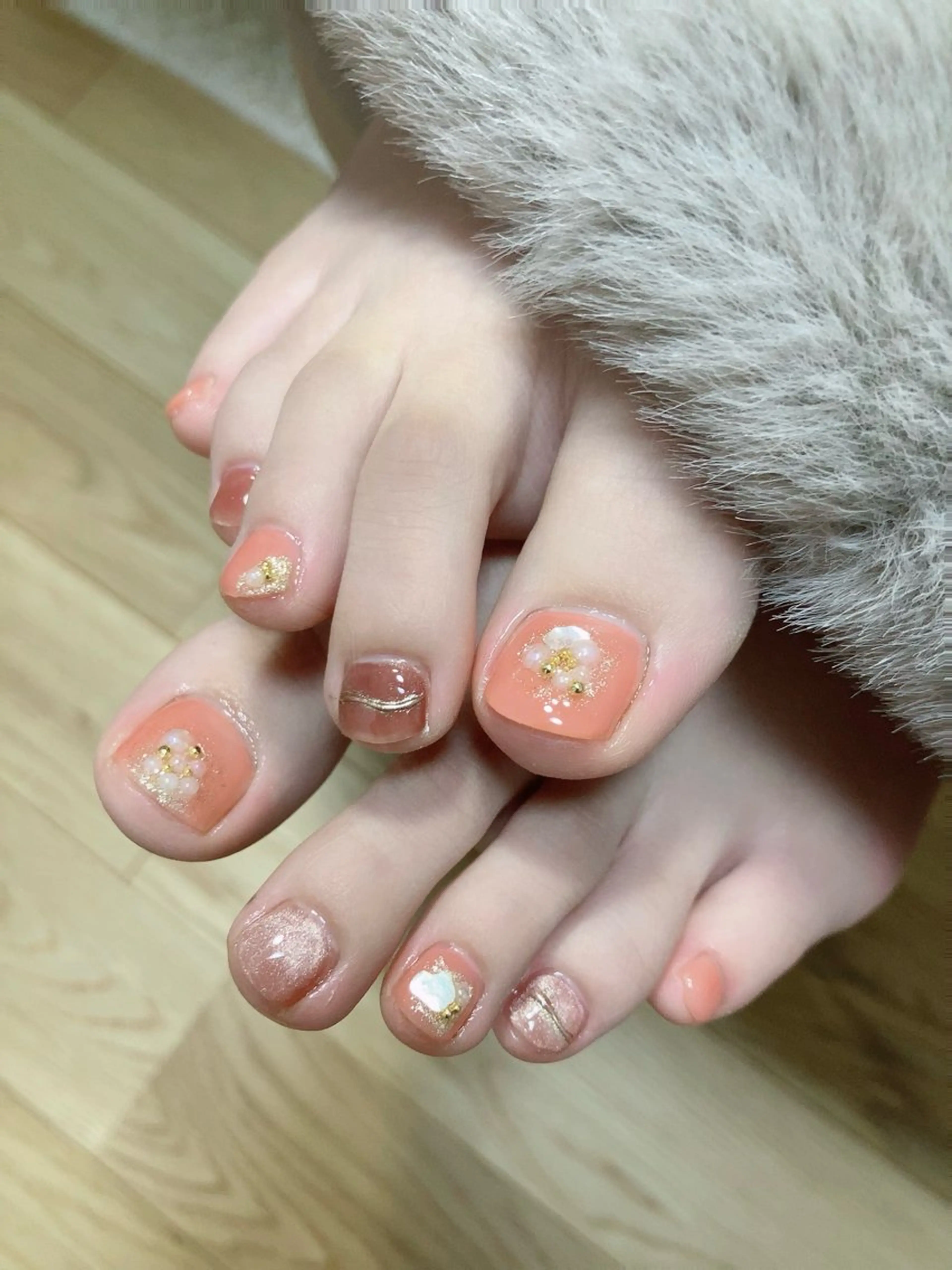 オフなし　フットネイル　ワンカラーplusの写真