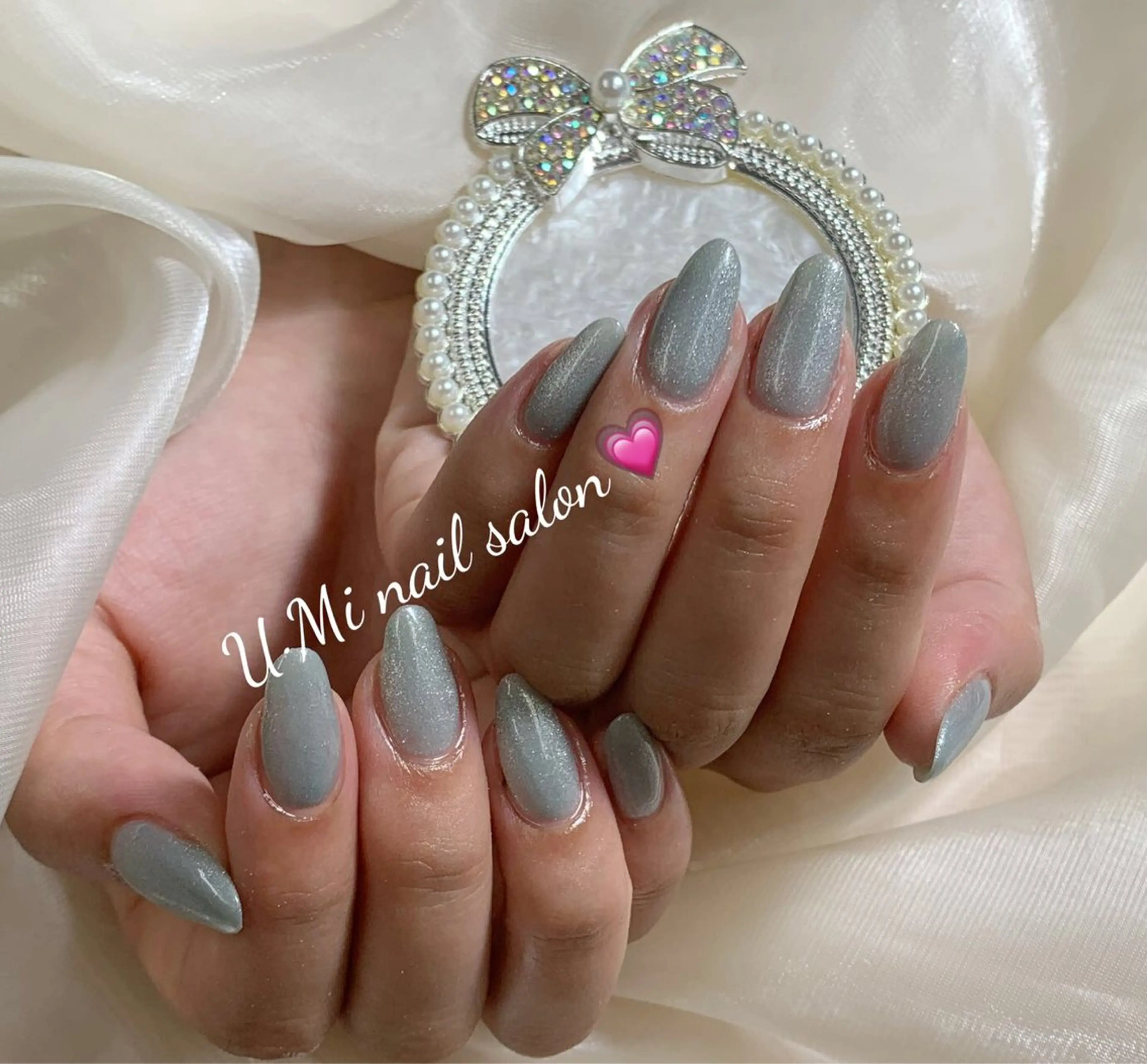 ネイル マグネットネイル マグネットワンカラー ワンカラーネイル Ｕ·Mi nail salon所属・u・mi  上野御徒町パラジェルのネイルデザイン