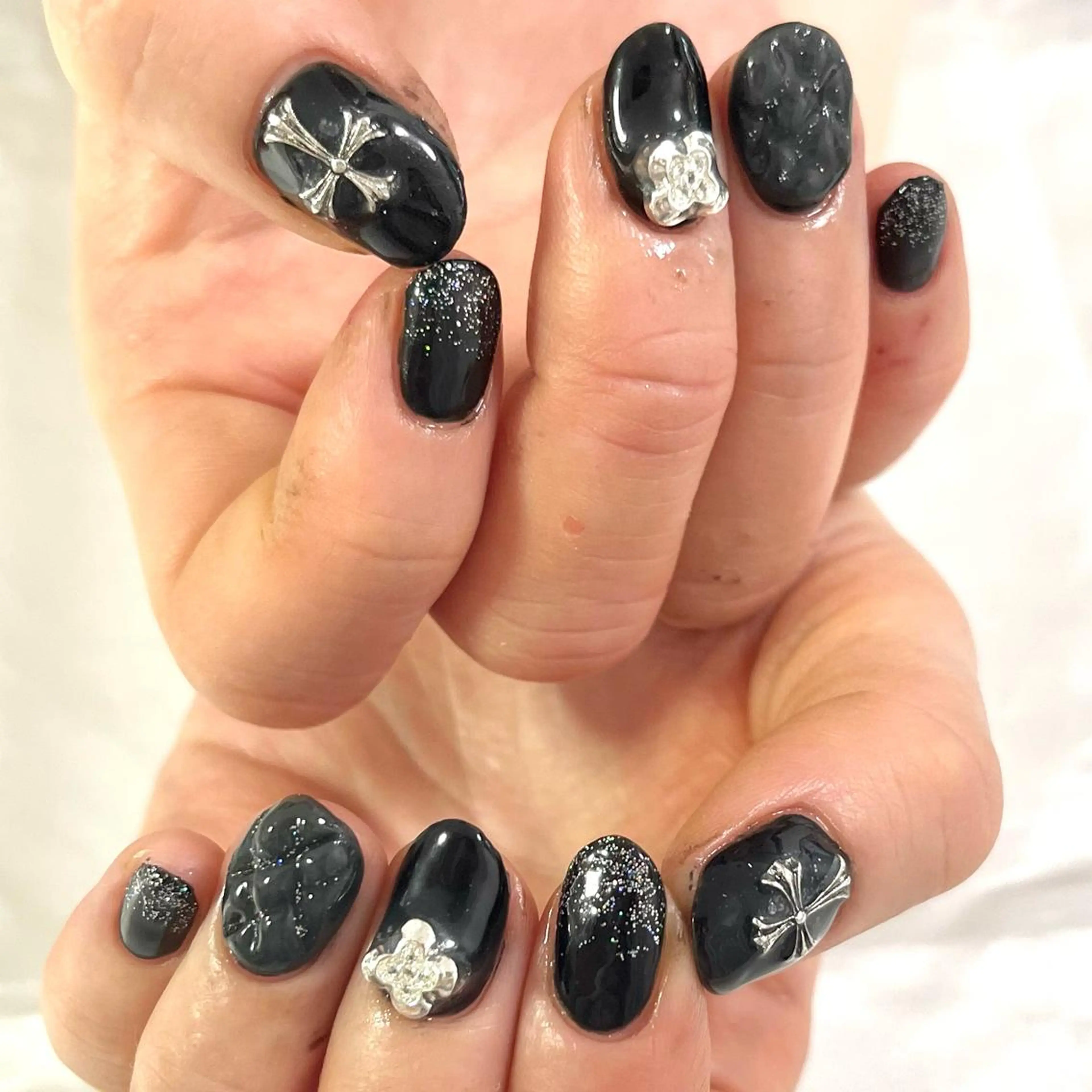 ネイル ラメ(グリッター) シルバー 韓国ネイル💠 Tomoのネイルデザイン