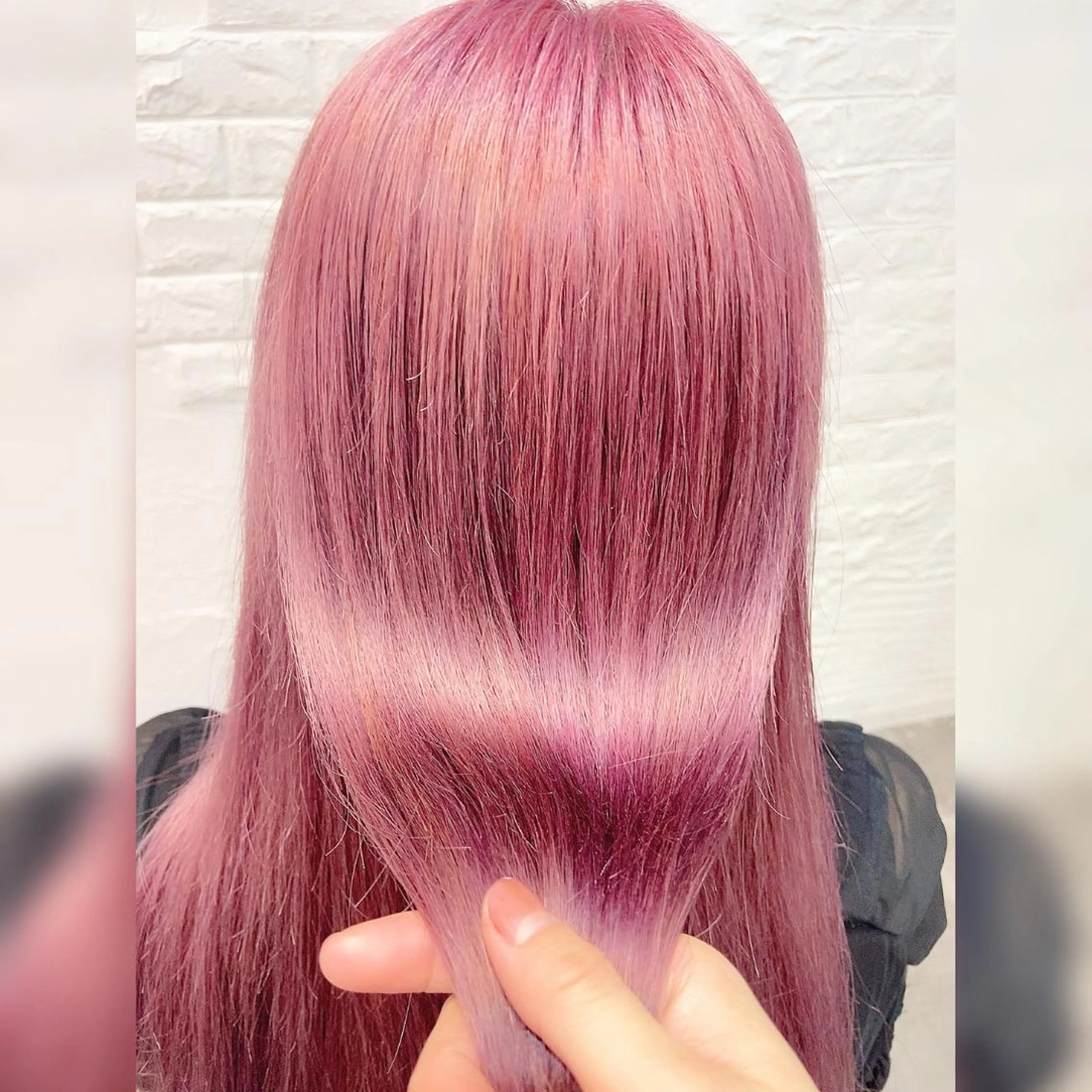 ロング カラー ピンクカラー ヘアカラー ♥️ルフ🐒 ミレイ♥️のヘアスタイル