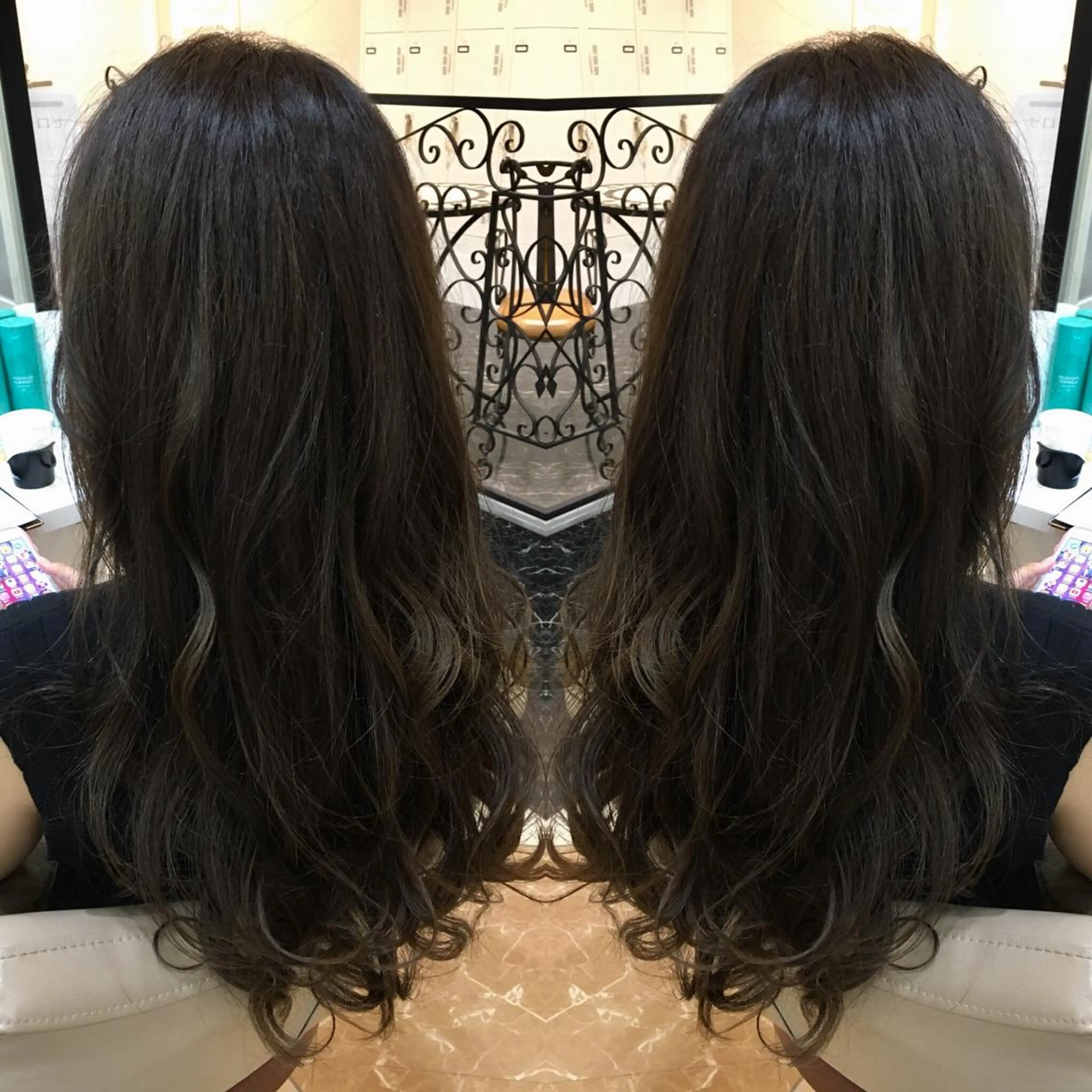 ロング カット ヘアカラー トリートメント 髪質改善 阪口 雄佑のヘアスタイル