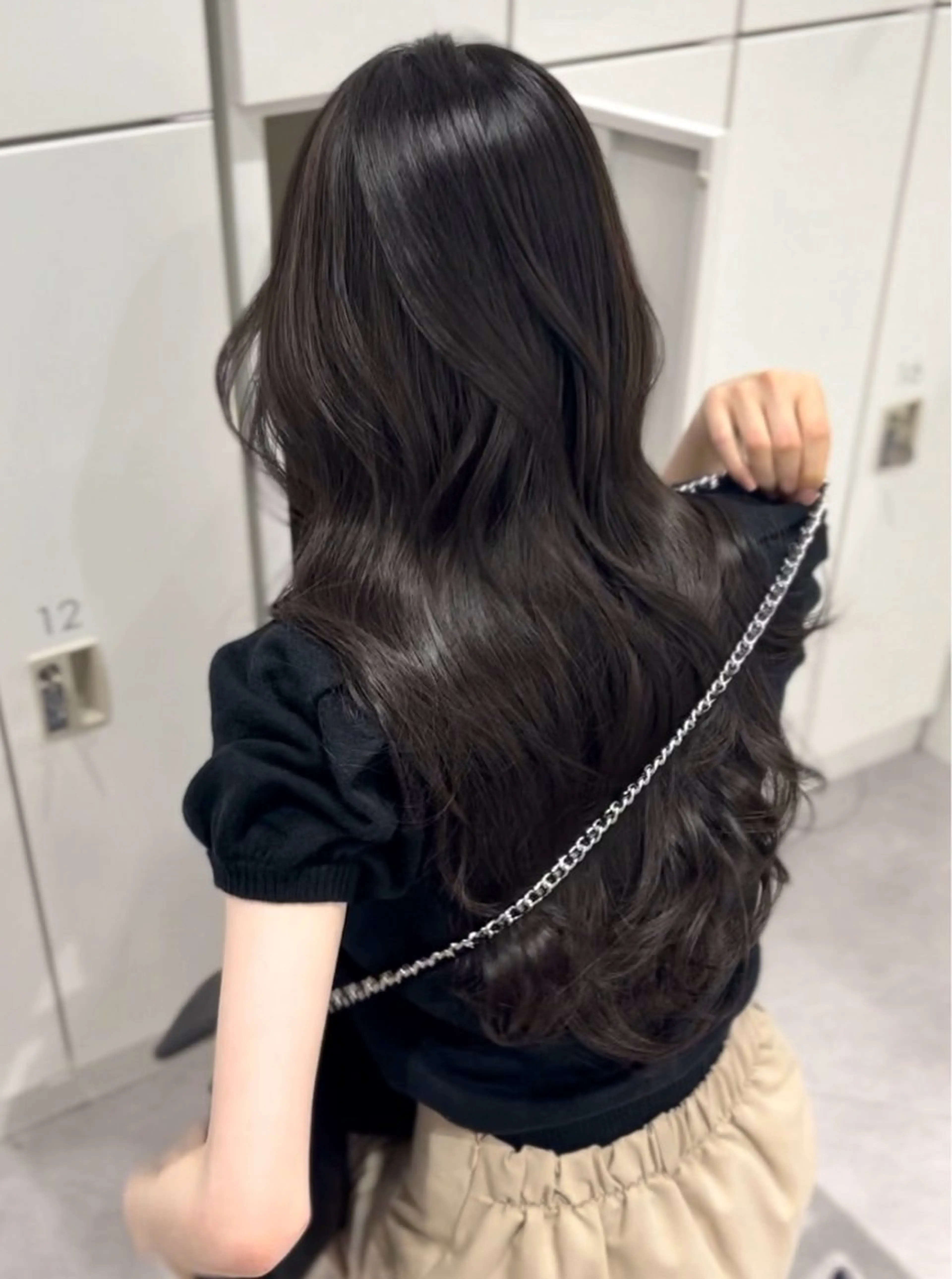 ロング カラー 透明感カラー グレージュ レイヤーカット ヘアカラー トリートメント 韓国ハッシュカット/ 新宿/髪質改善/岡崎のヘアスタイル