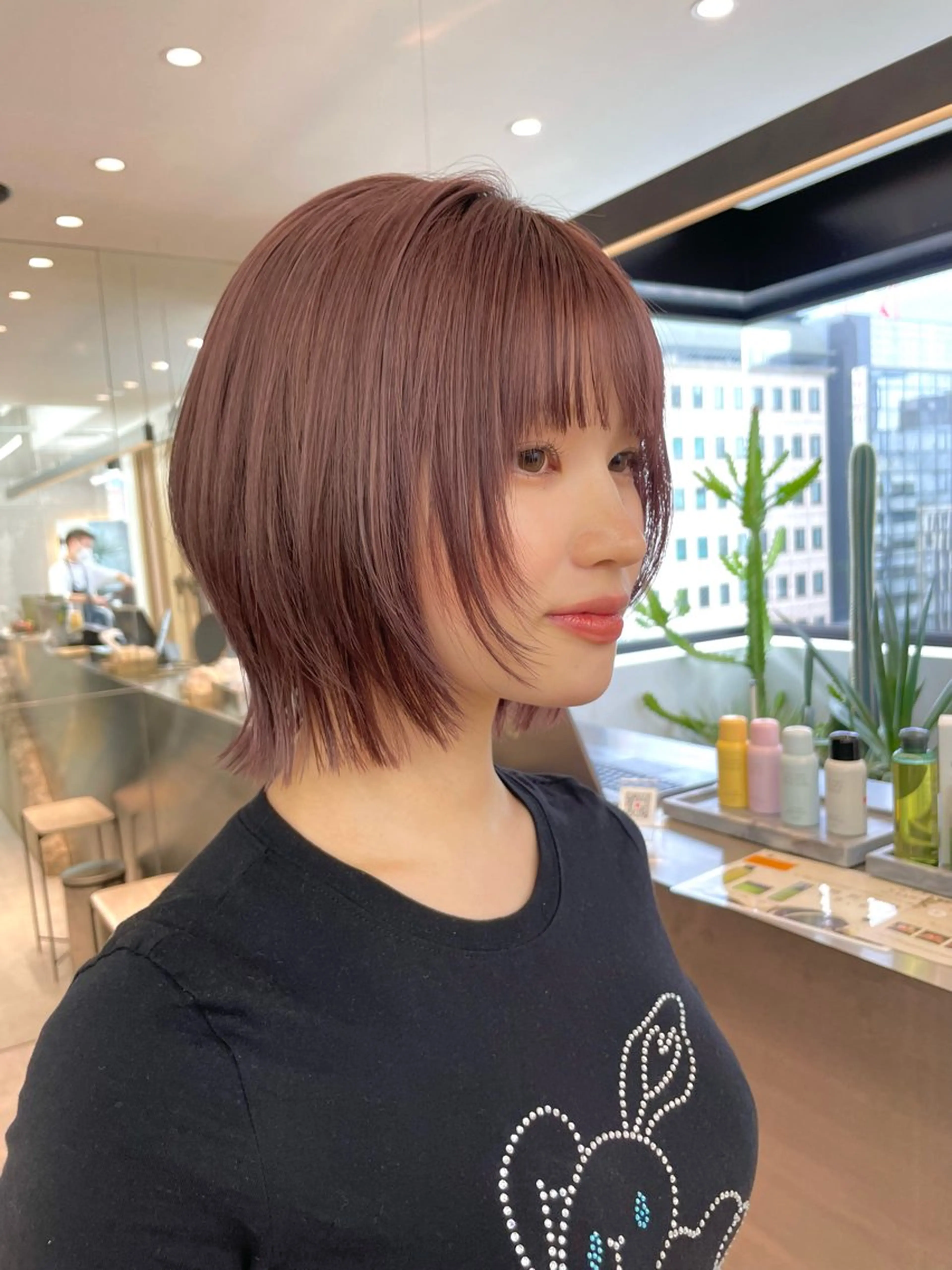 ミディアム カラー ボブ カット ヘアカラー トリートメント ♥️ブリーチ/ボブ/ レイヤー♥️maiのヘアスタイル