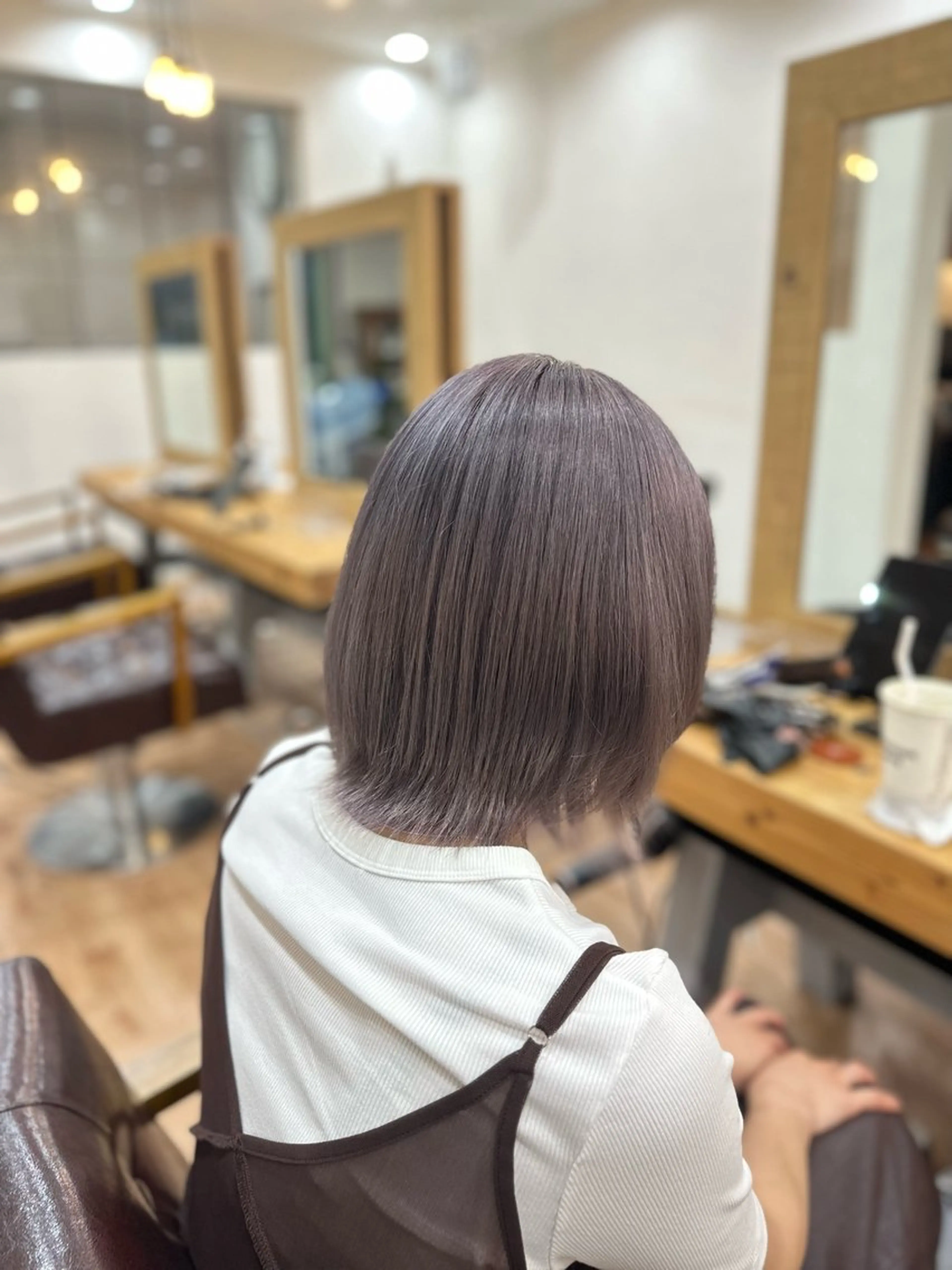 ミディアム カラー ブリーチ ラベンダーカラー ラベンダーグレー ヘアカラー トリートメント ヘッドスパ ヘアセット ROIS渋谷【ロイス】所属・高橋大樹/グレージュ /ベージュ/美髪のヘアスタイル