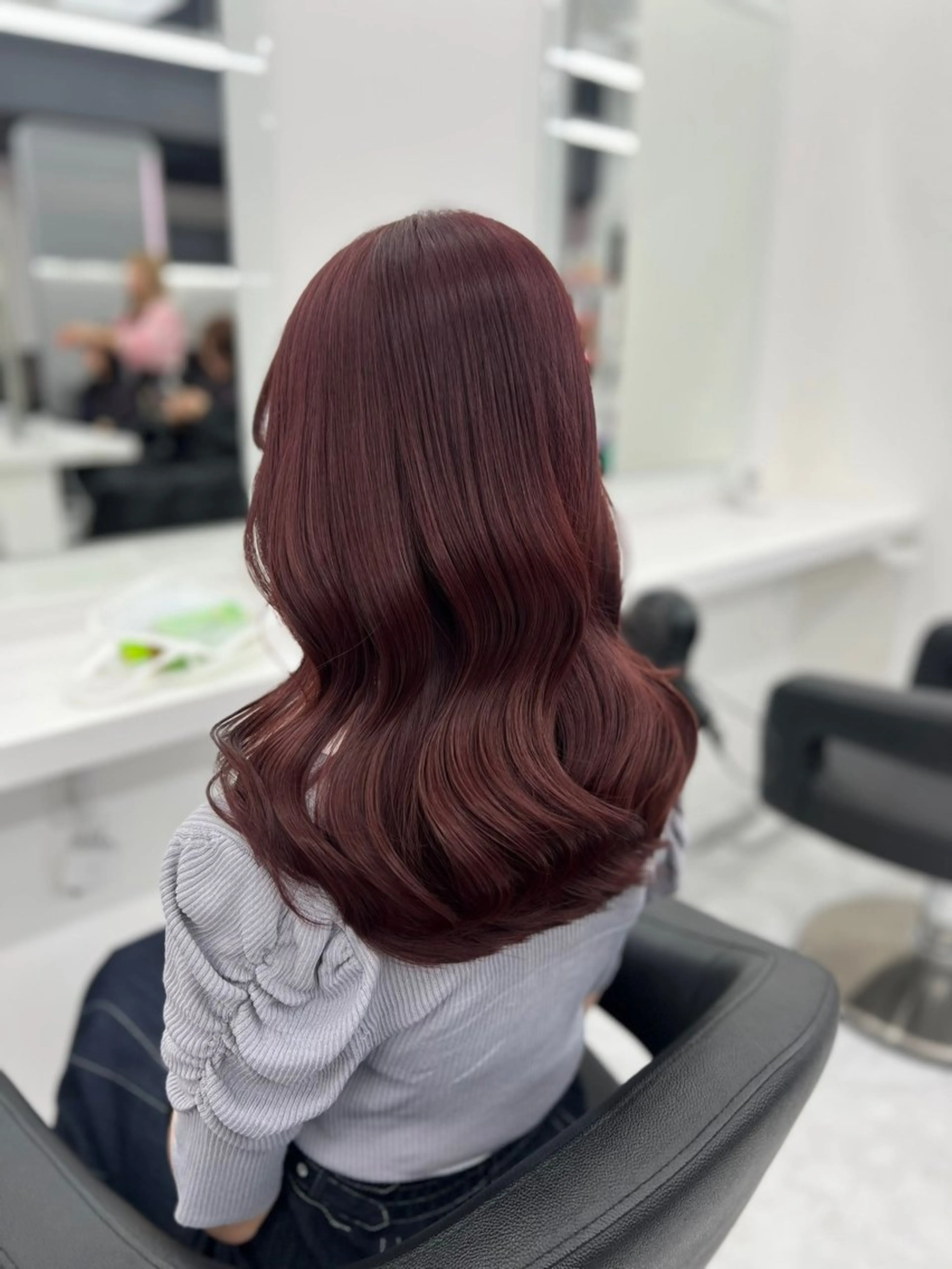 セミロング カラー ヘアカラー トリートメント ヘアセット 💖上品なトレンド 韓国ヘア💖りくのヘアスタイル