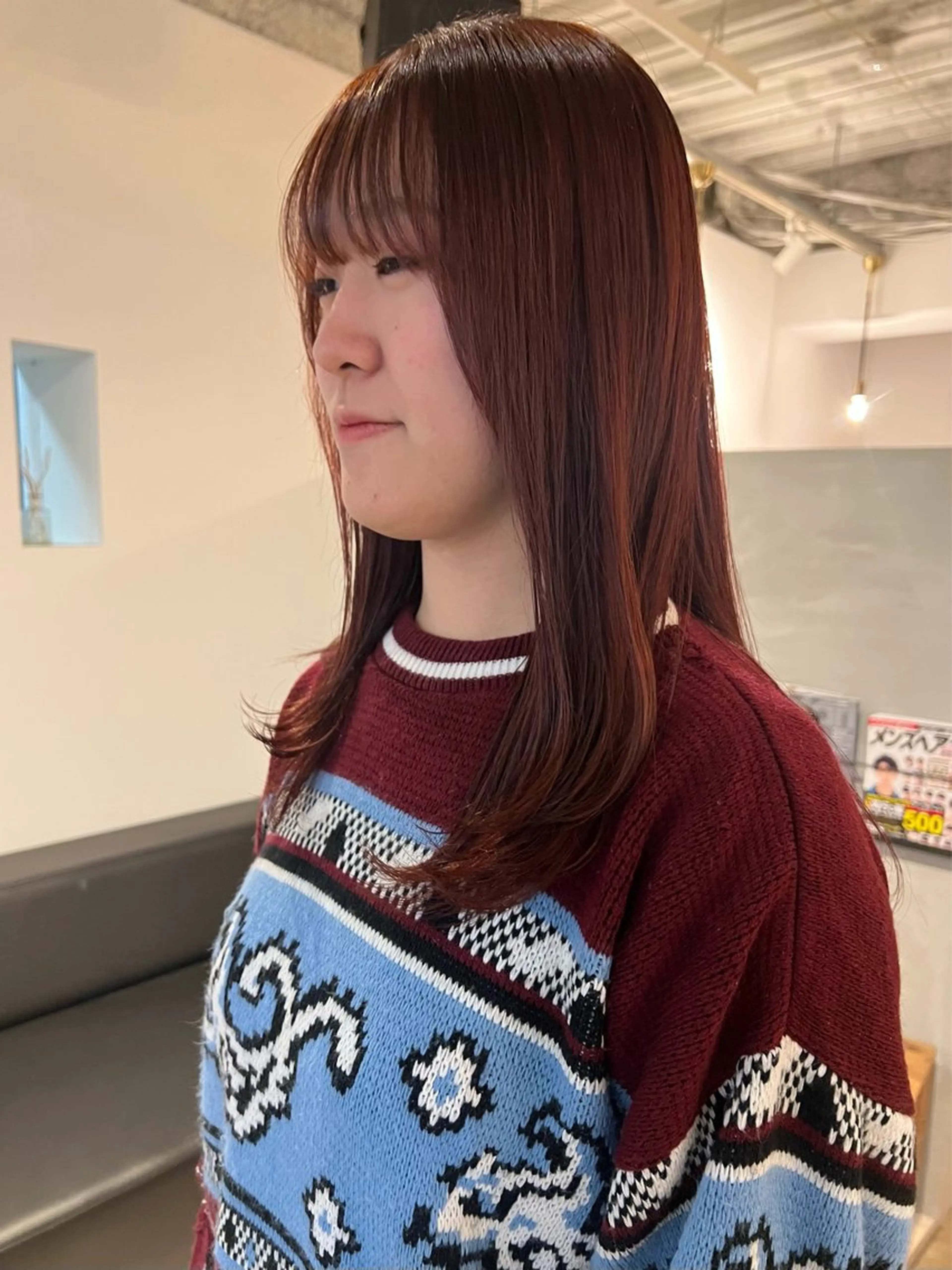 ロング カラー ブリーチ オレンジ オレンジレッド レッドカラー SHE. sakae所属・すみか / カットモデル募集のヘアスタイル