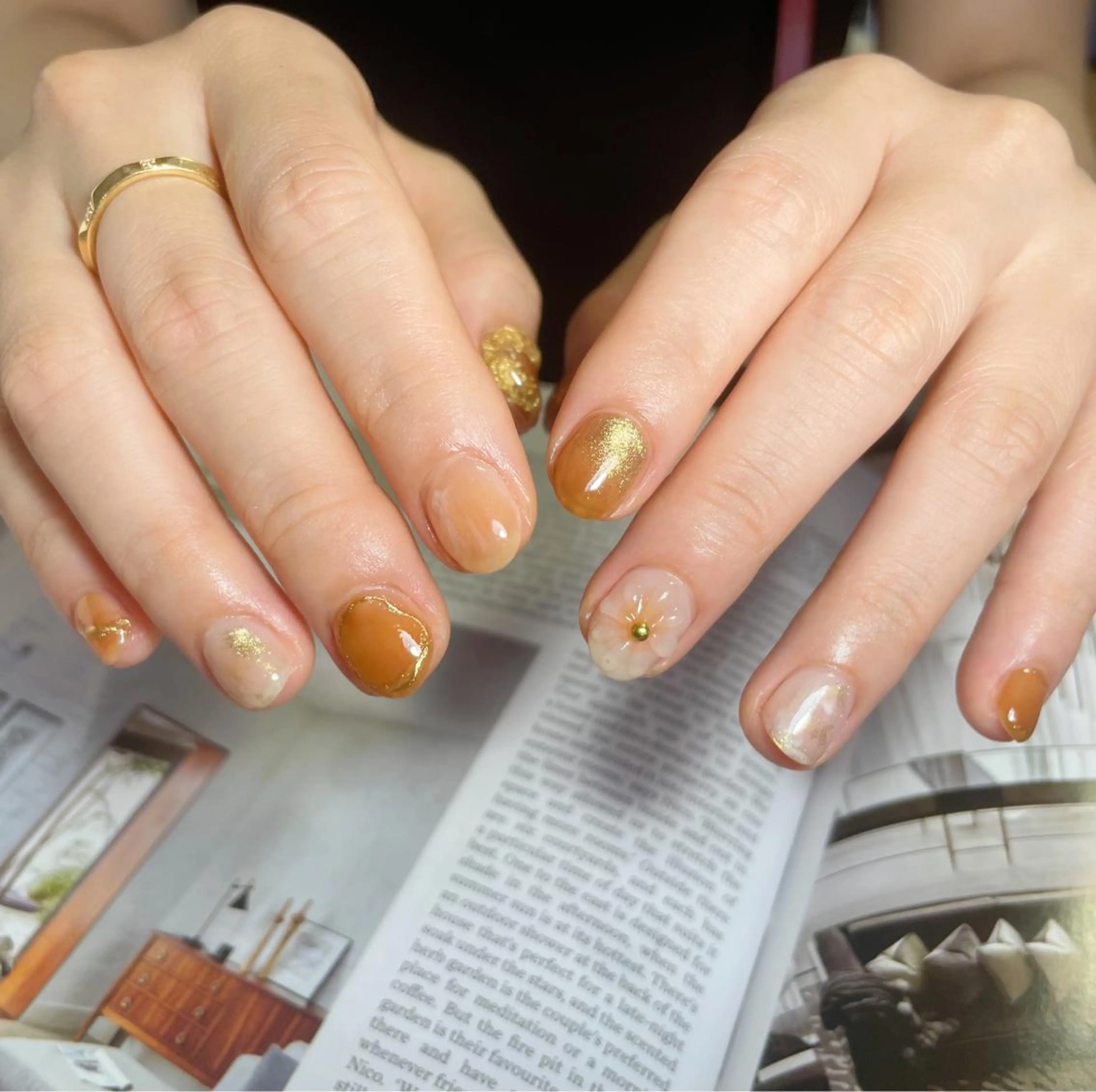 ネイル ブラウン Lofinails ちひろのネイルデザイン